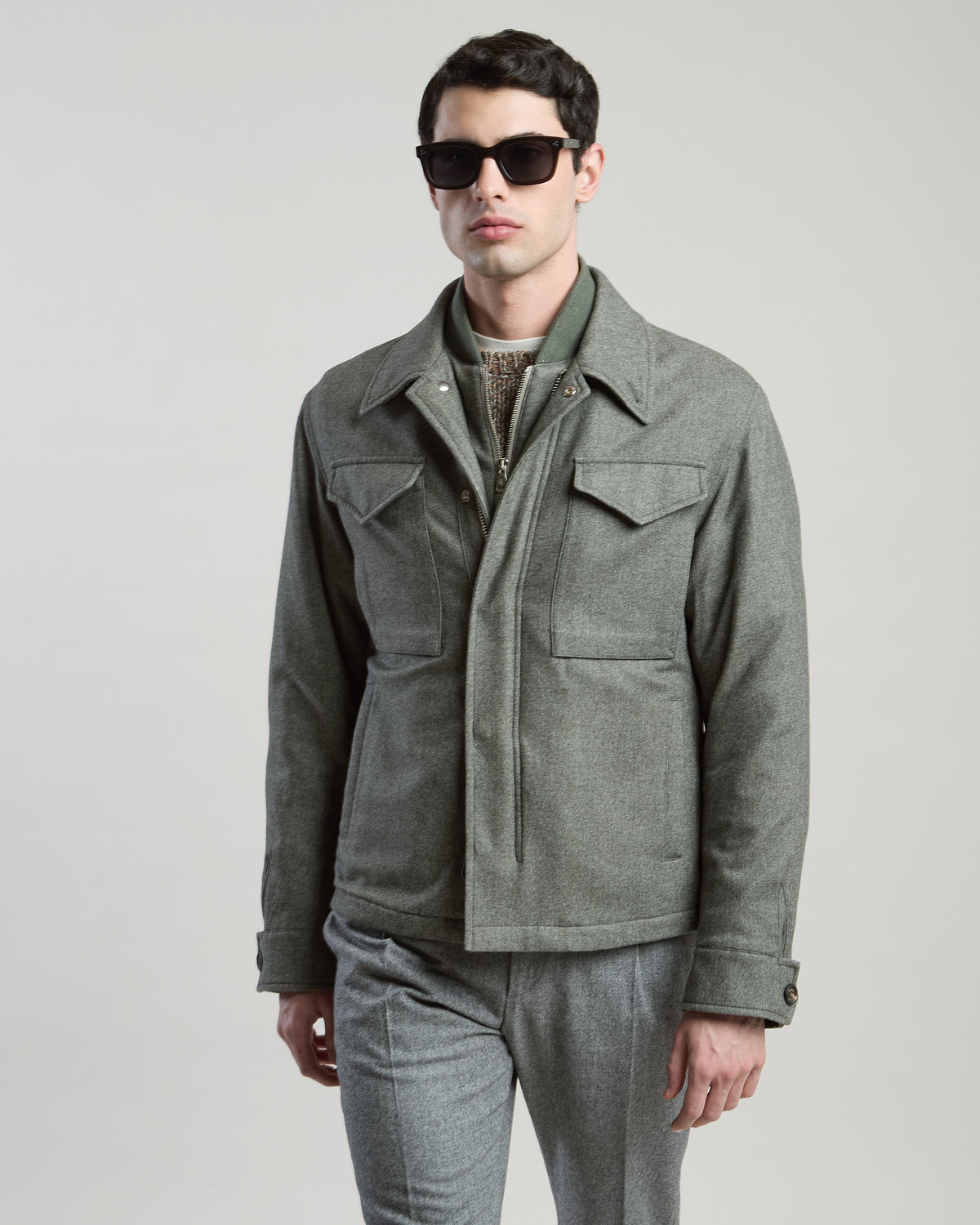 GIACCA CON PETTORINA LANA COTONE CASHMERE - 1