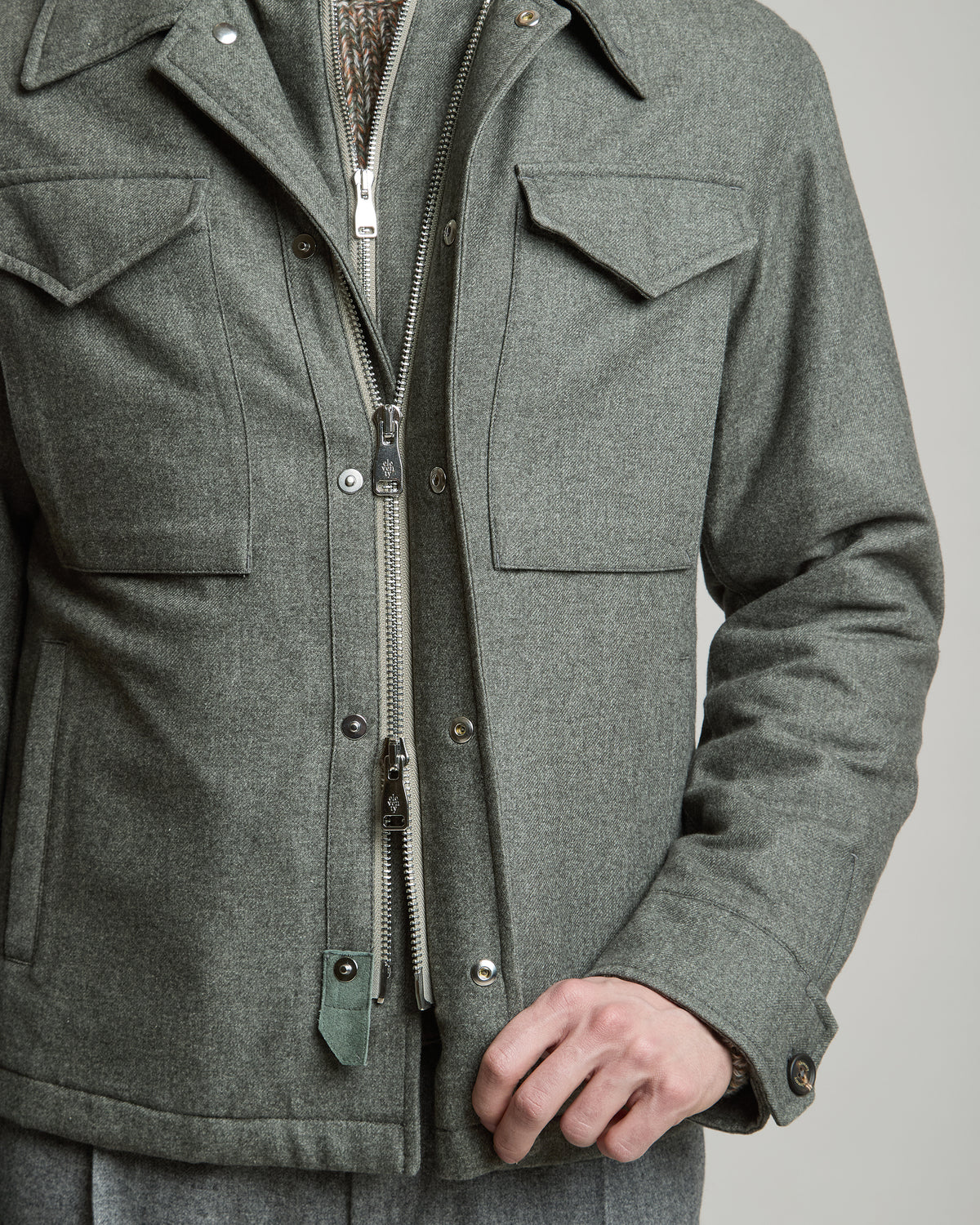 GIACCA CON PETTORINA LANA COTONE CASHMERE