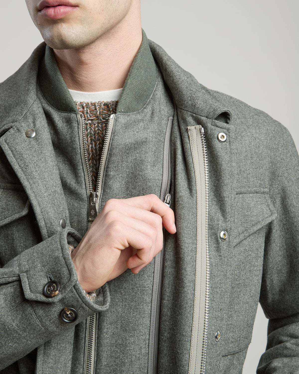 GIACCA CON PETTORINA LANA COTONE CASHMERE
