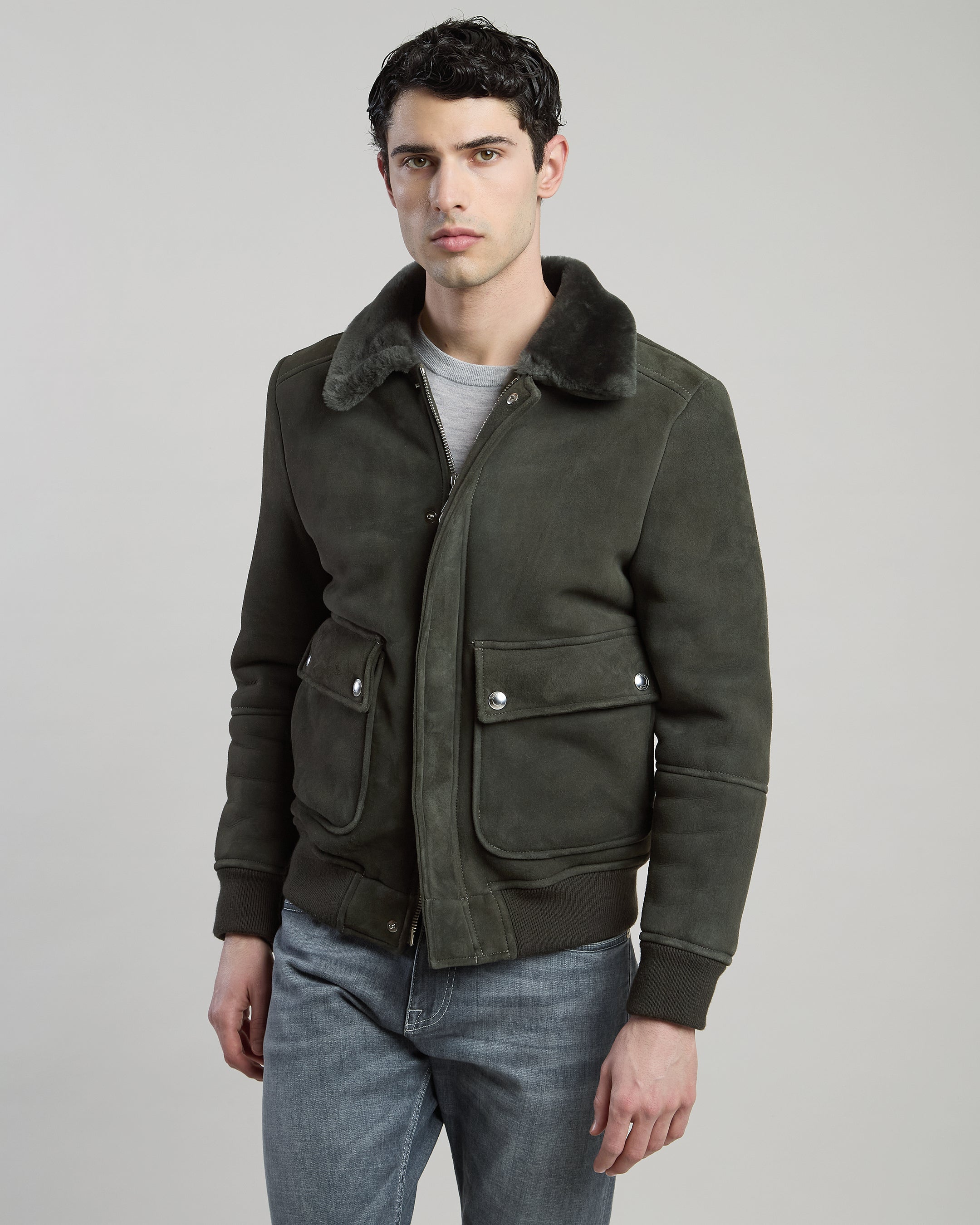 GIUBBINO SHEARLING PELO LISCIO