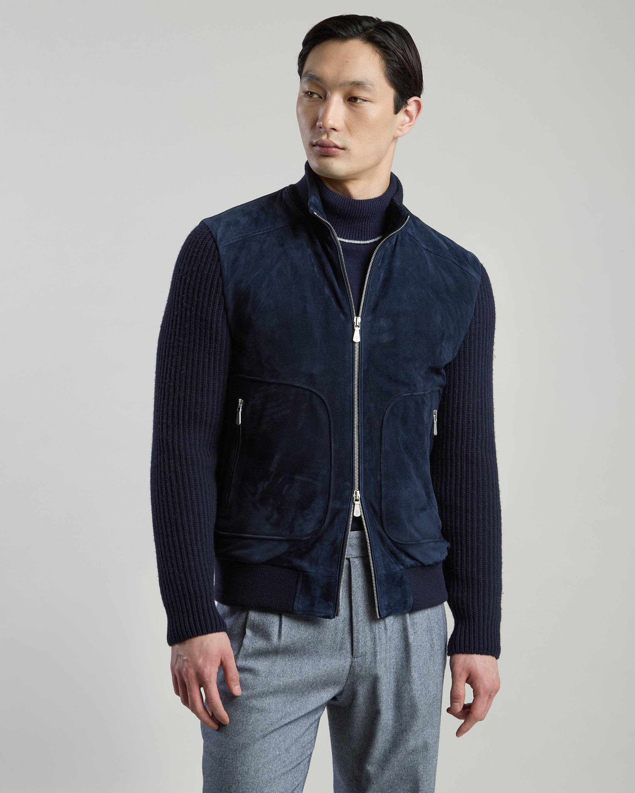GIUBBINO SUEDE E MAGLIA - 1
