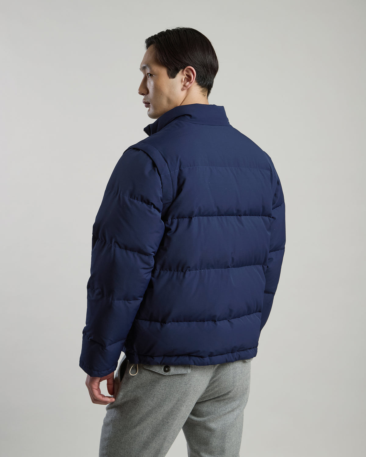 WOOL NYLON FABRIC DOWN JACKET - 2