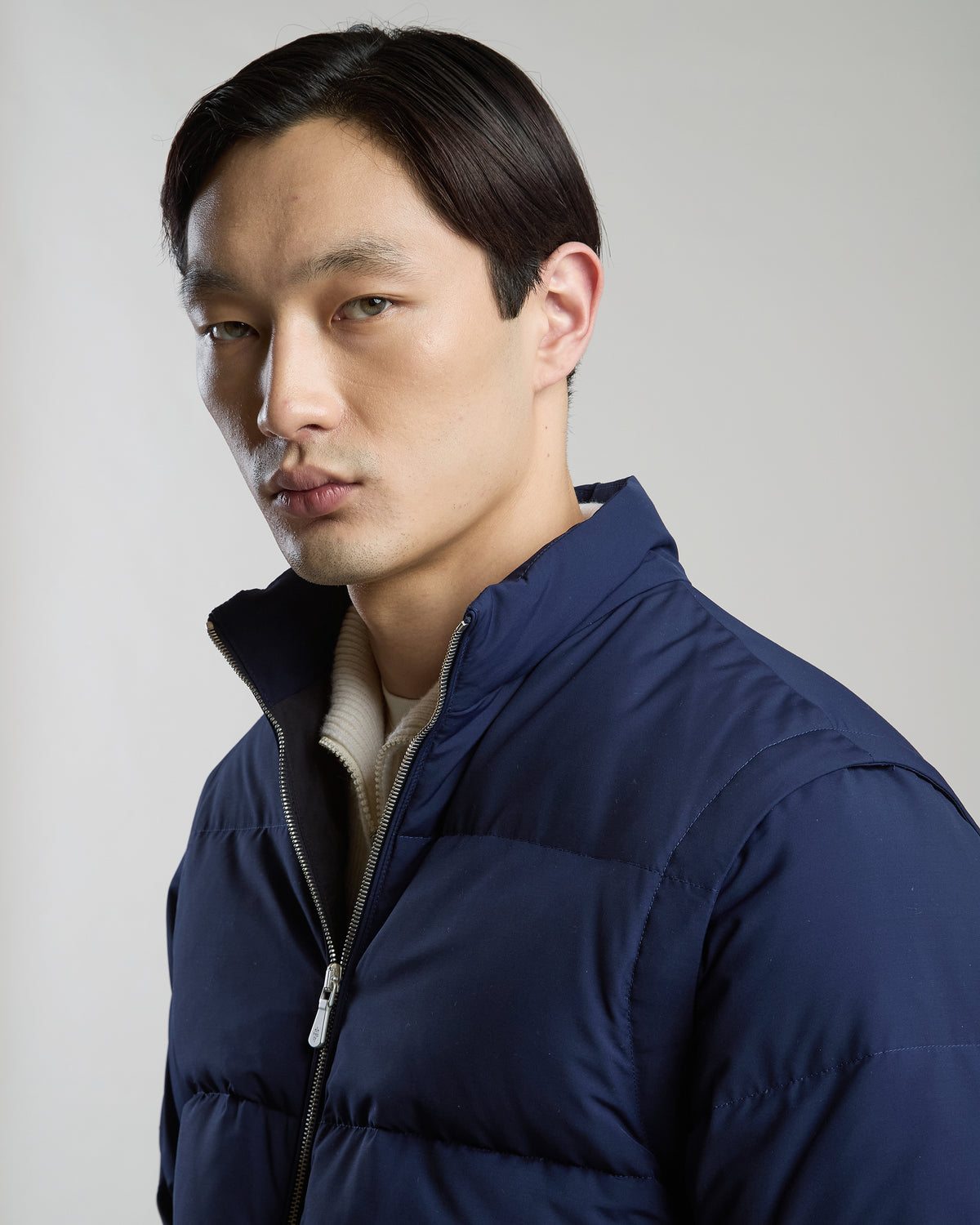 WOOL NYLON FABRIC DOWN JACKET - 5