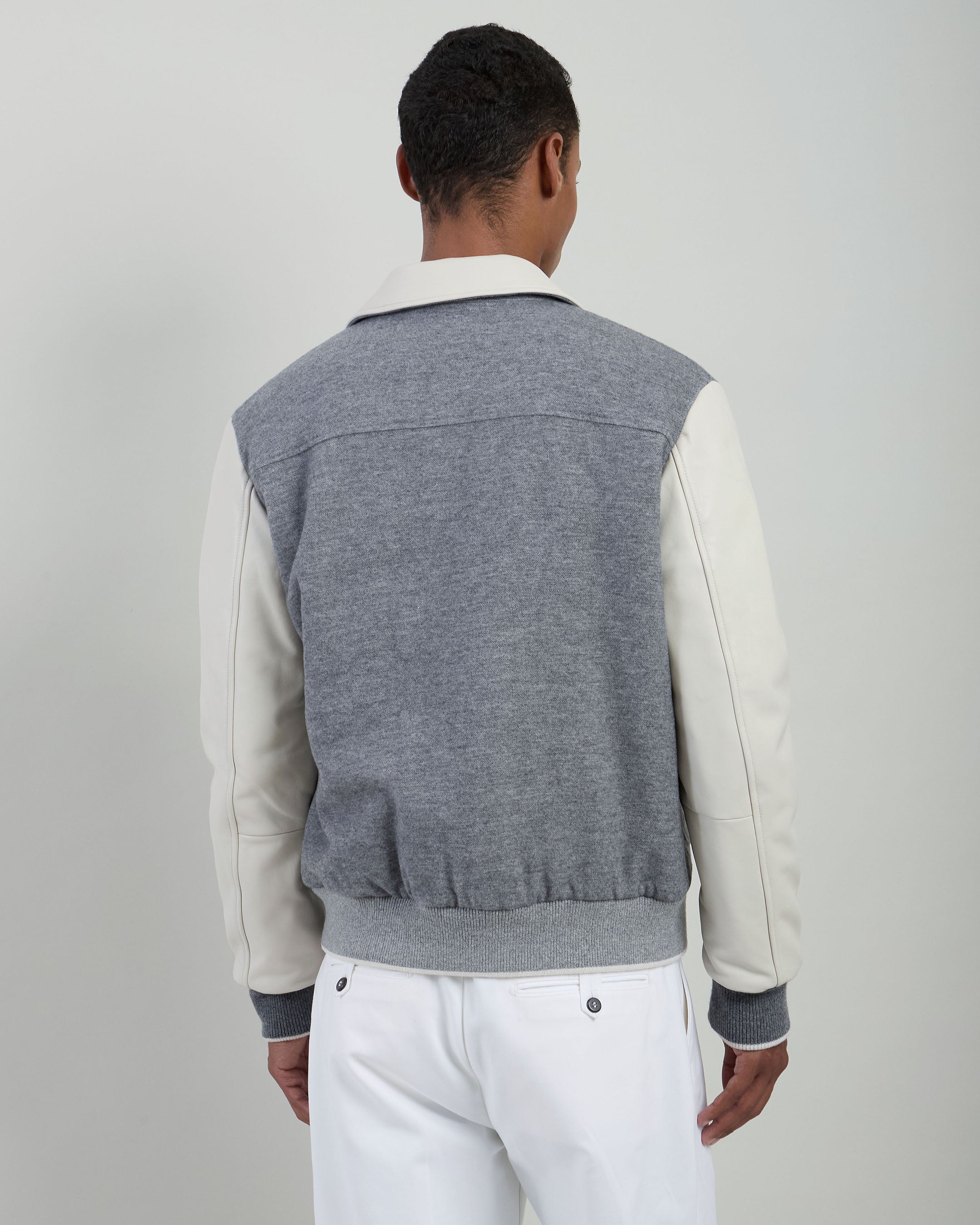 BOMBER BIMATERICO LANA COTONE CASHMERE E NAPPA