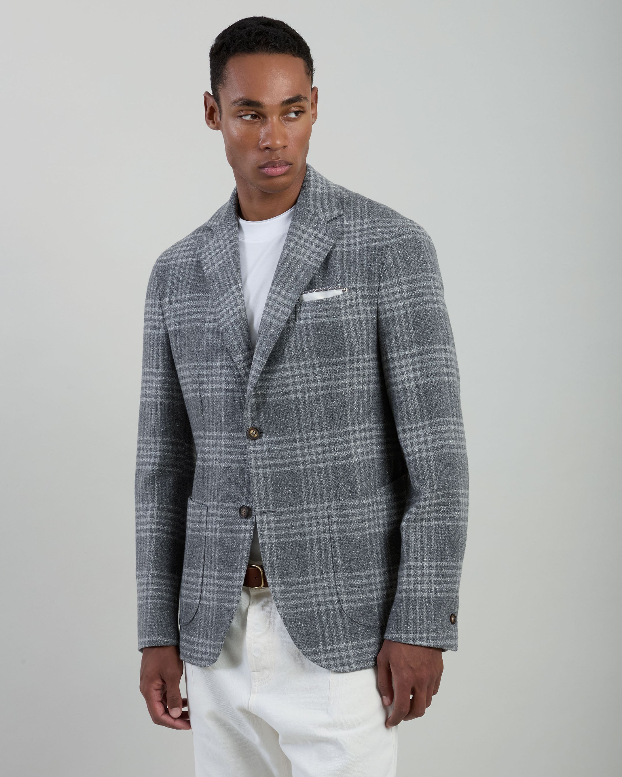 GIACCA MONOPETTO SETA CASHMERE BOTTONATO - 1
