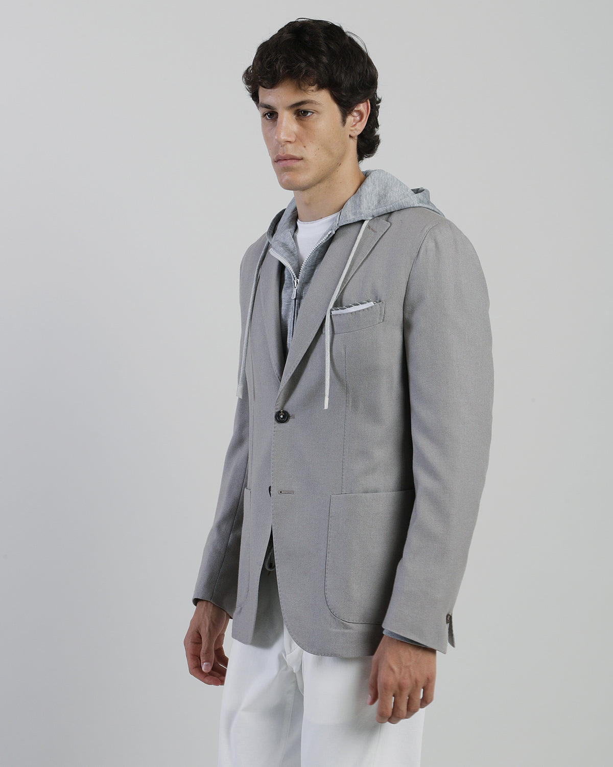 SINGLE-BREASTED SILK CASHMERE JACKET