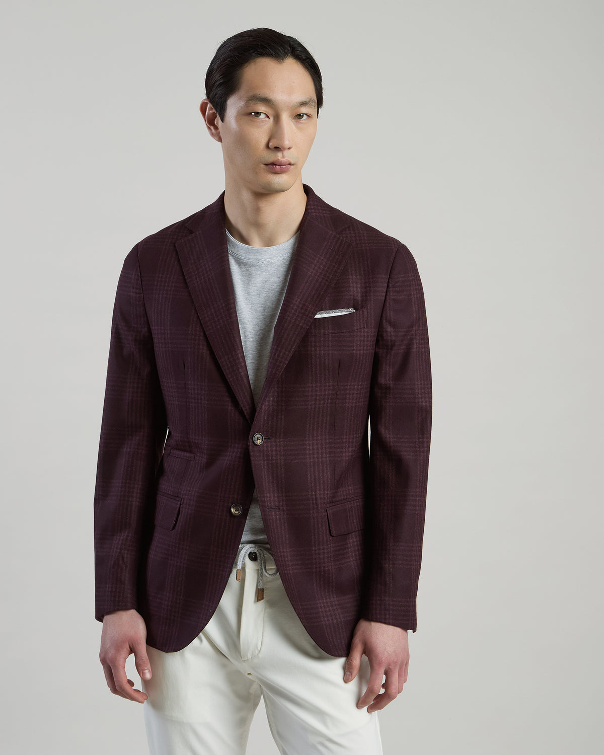 SINGLE-BREASTED WOOL SILK CASHMERE JACKET - 1