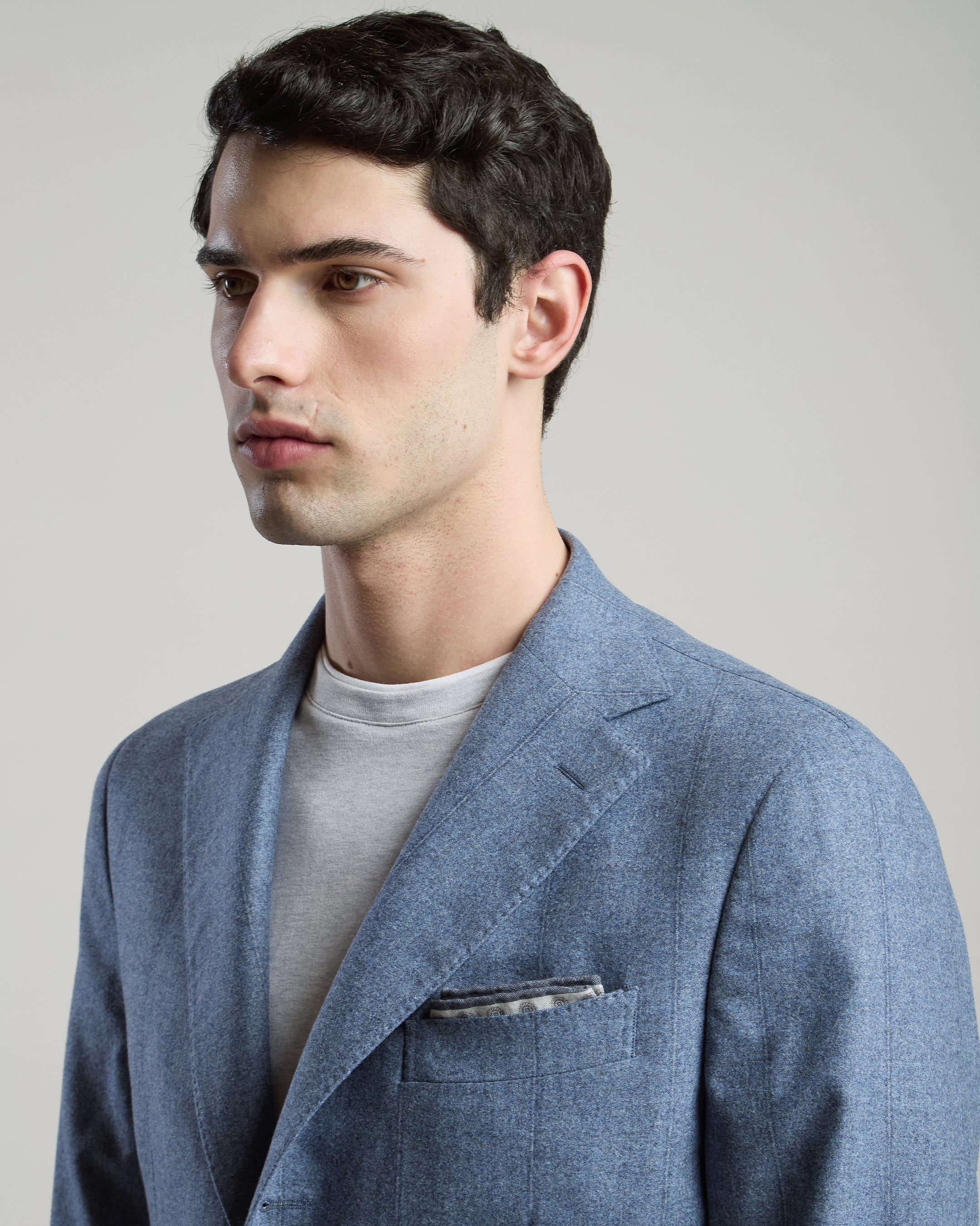 SINGLE-BREASTED WOOL SILK CASHMERE JACKET