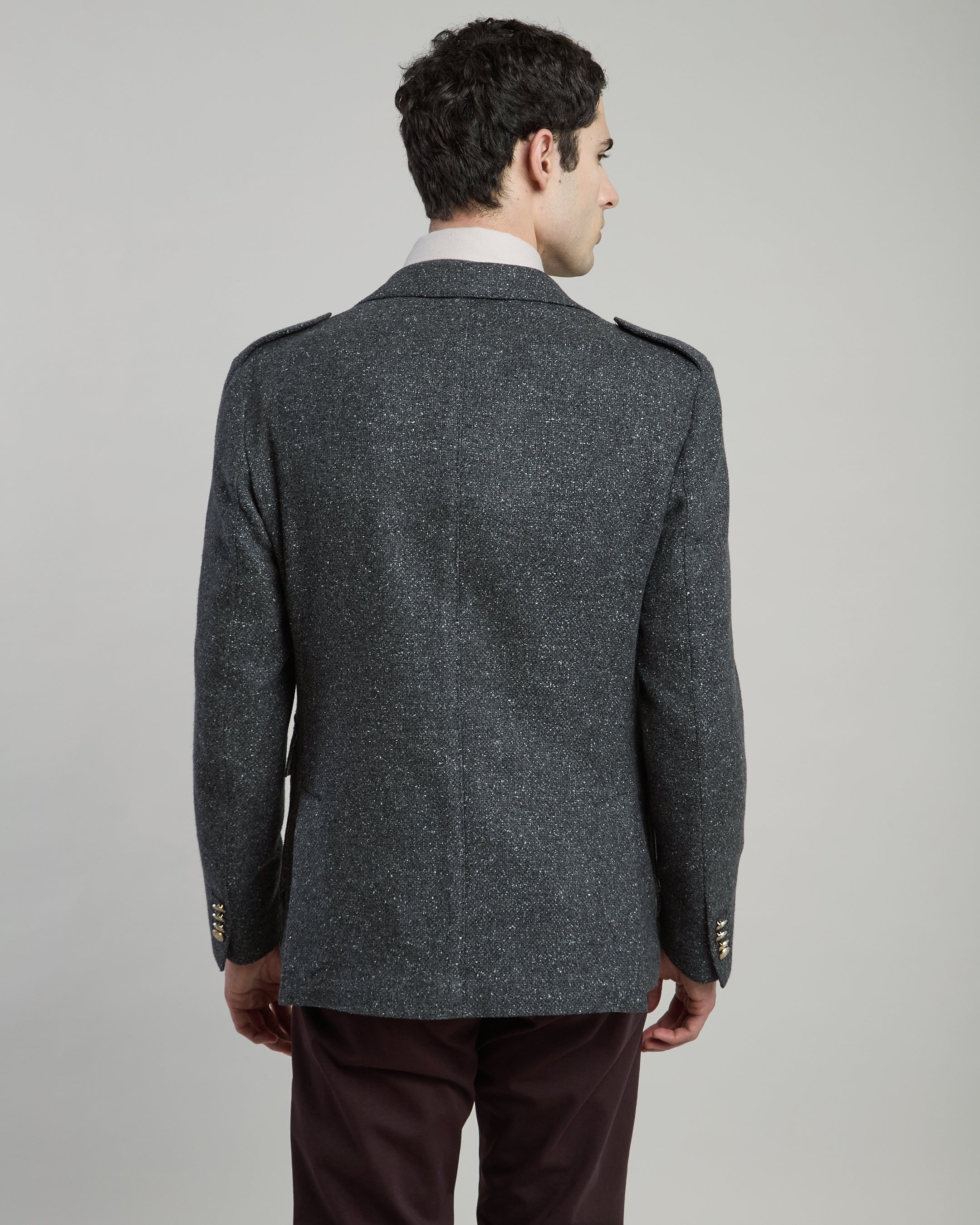 GIACCA MONOPETTO SETA CASHMERE BOTTONATO - 2