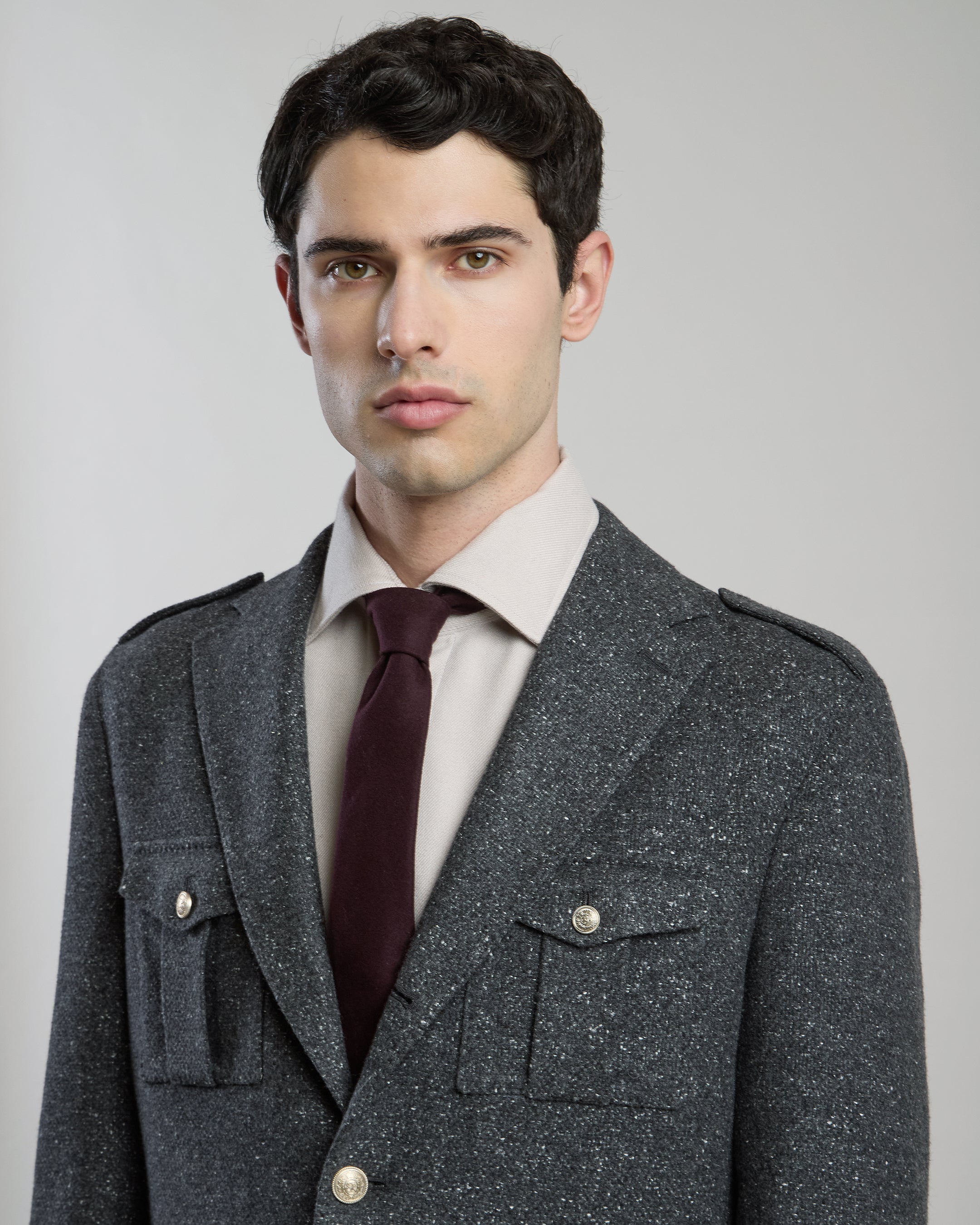 GIACCA MONOPETTO SETA CASHMERE BOTTONATO - 3