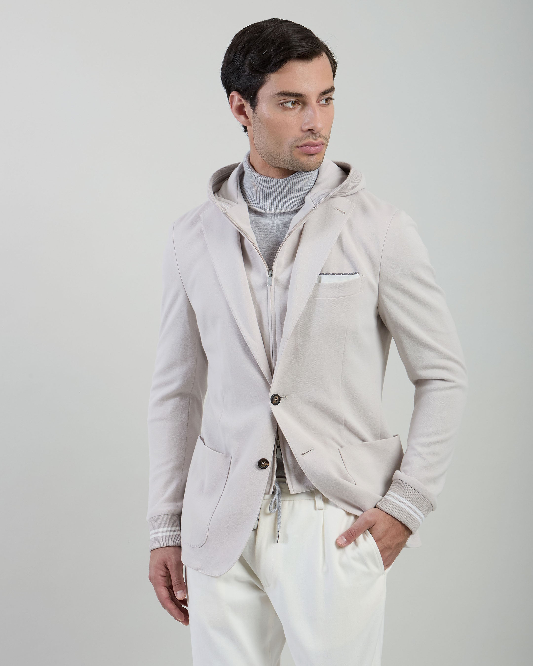 COTTON JACKET WITH BIB FRONT - 6