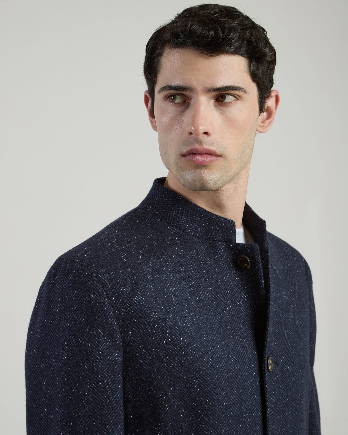 BUTTONED SILK CASHMERE SINGLE-BREASTED JACKET - 3