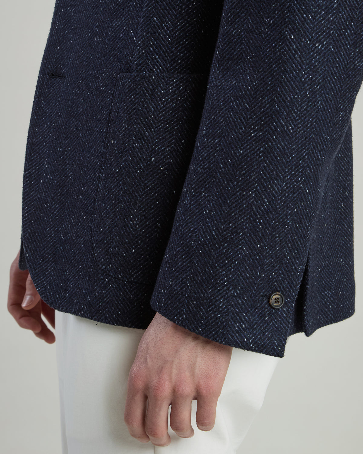 BUTTONED SILK CASHMERE SINGLE-BREASTED JACKET - 4