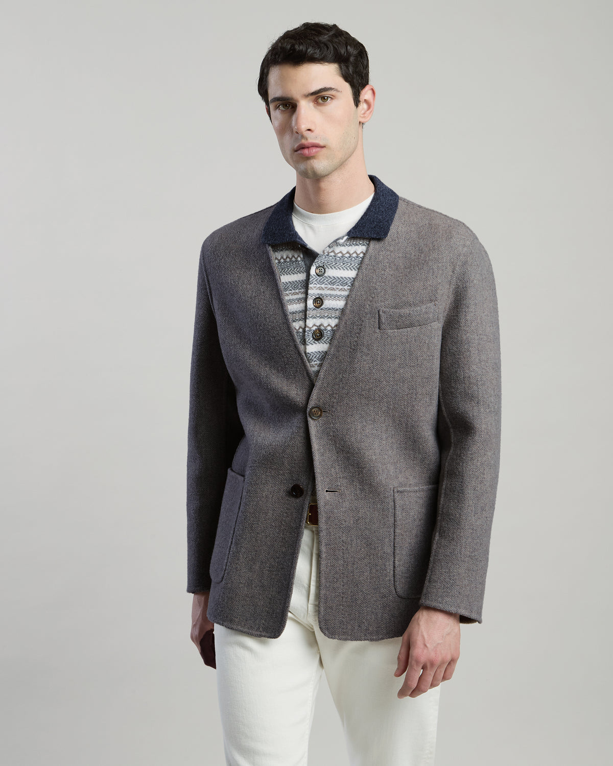GIACCA MONOPETTO LANA CASHMERE SPINA