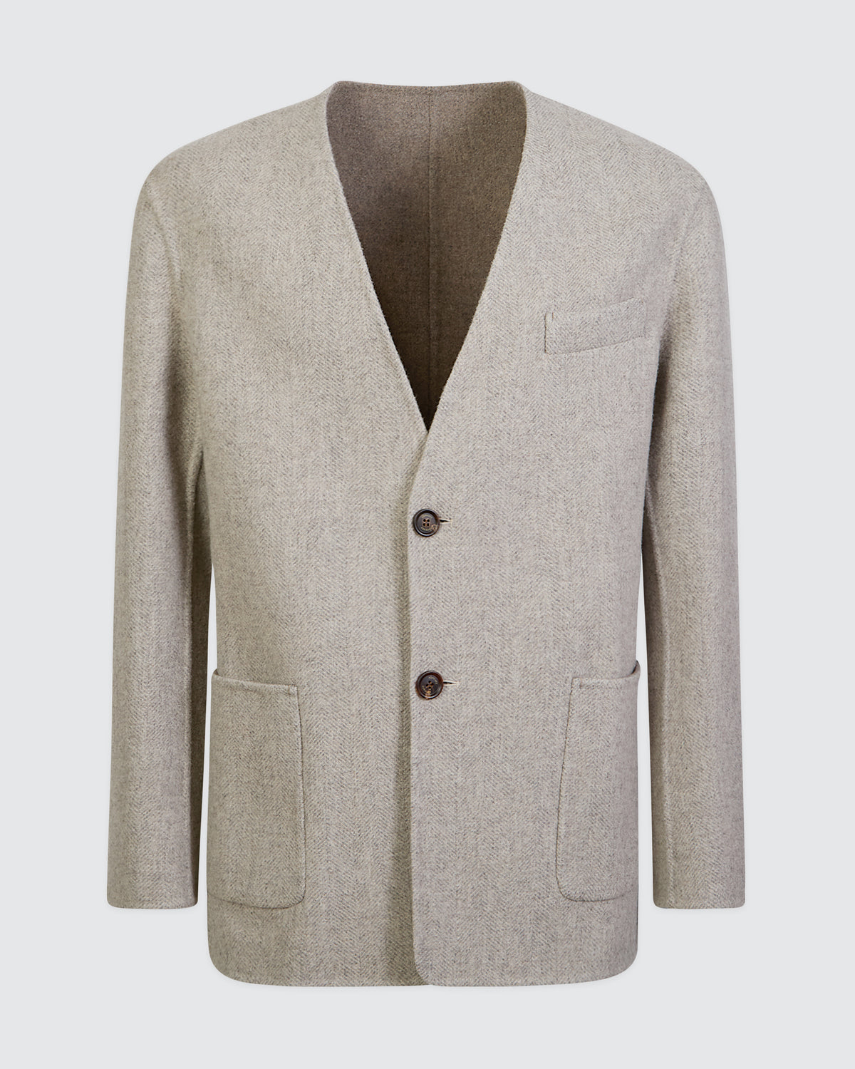 GIACCA MONOPETTO LANA CASHMERE SPINA - 5