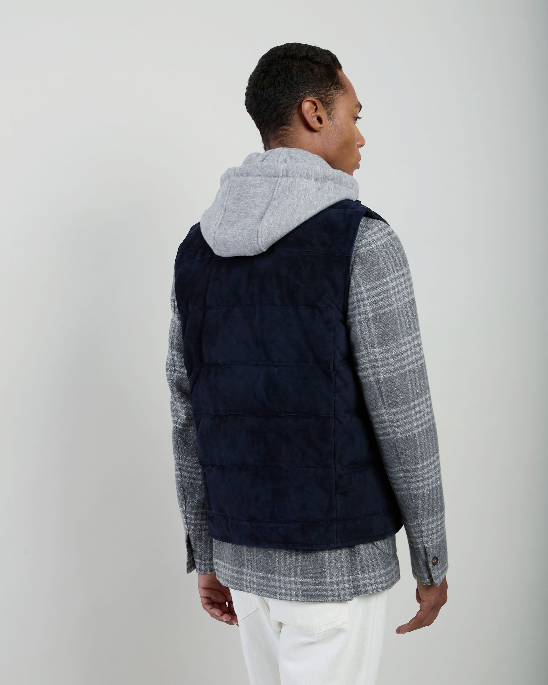 GILET BIMATERICO SUEDE E LANA COTONE - 8