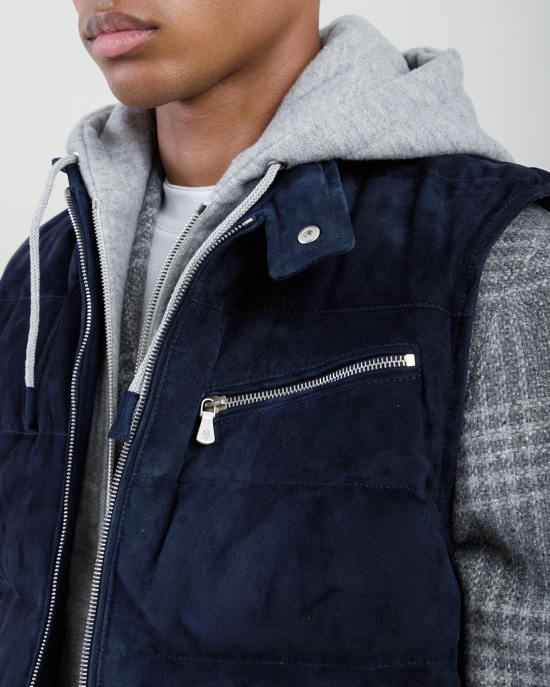 GILET BIMATERICO SUEDE E LANA COTONE - 10