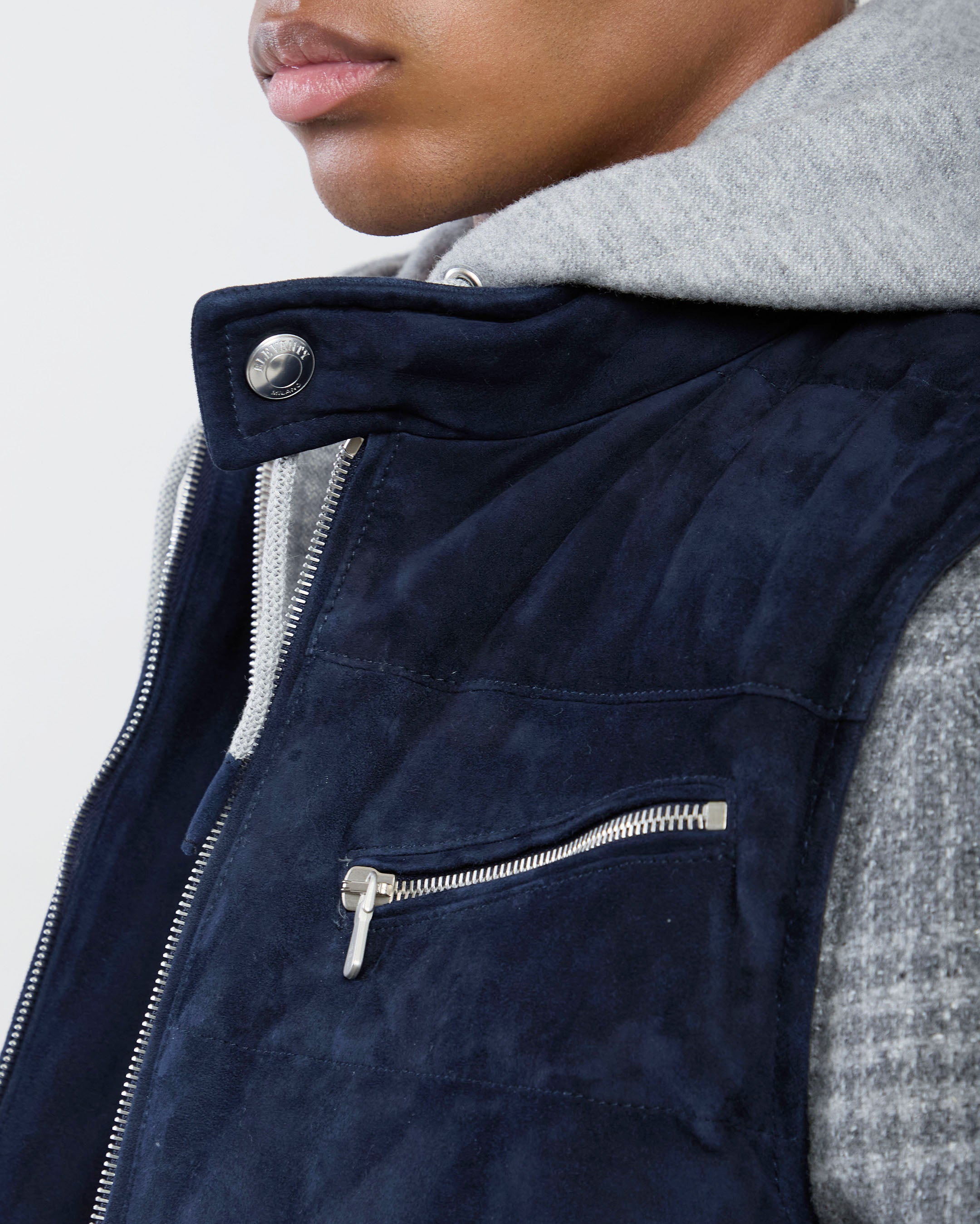 GILET BIMATERICO SUEDE E LANA COTONE - 12