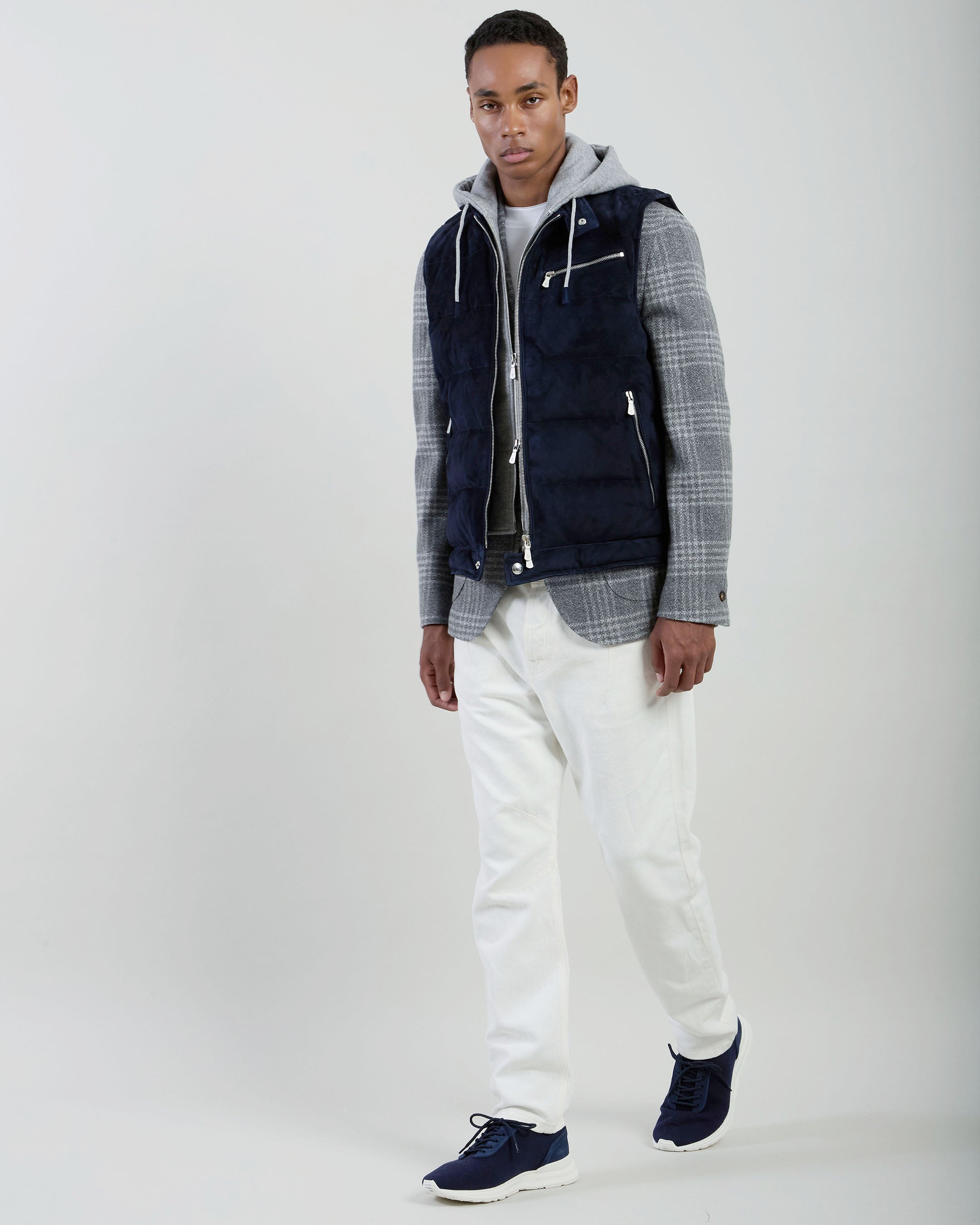 GILET BIMATERICO SUEDE E LANA COTONE - 13