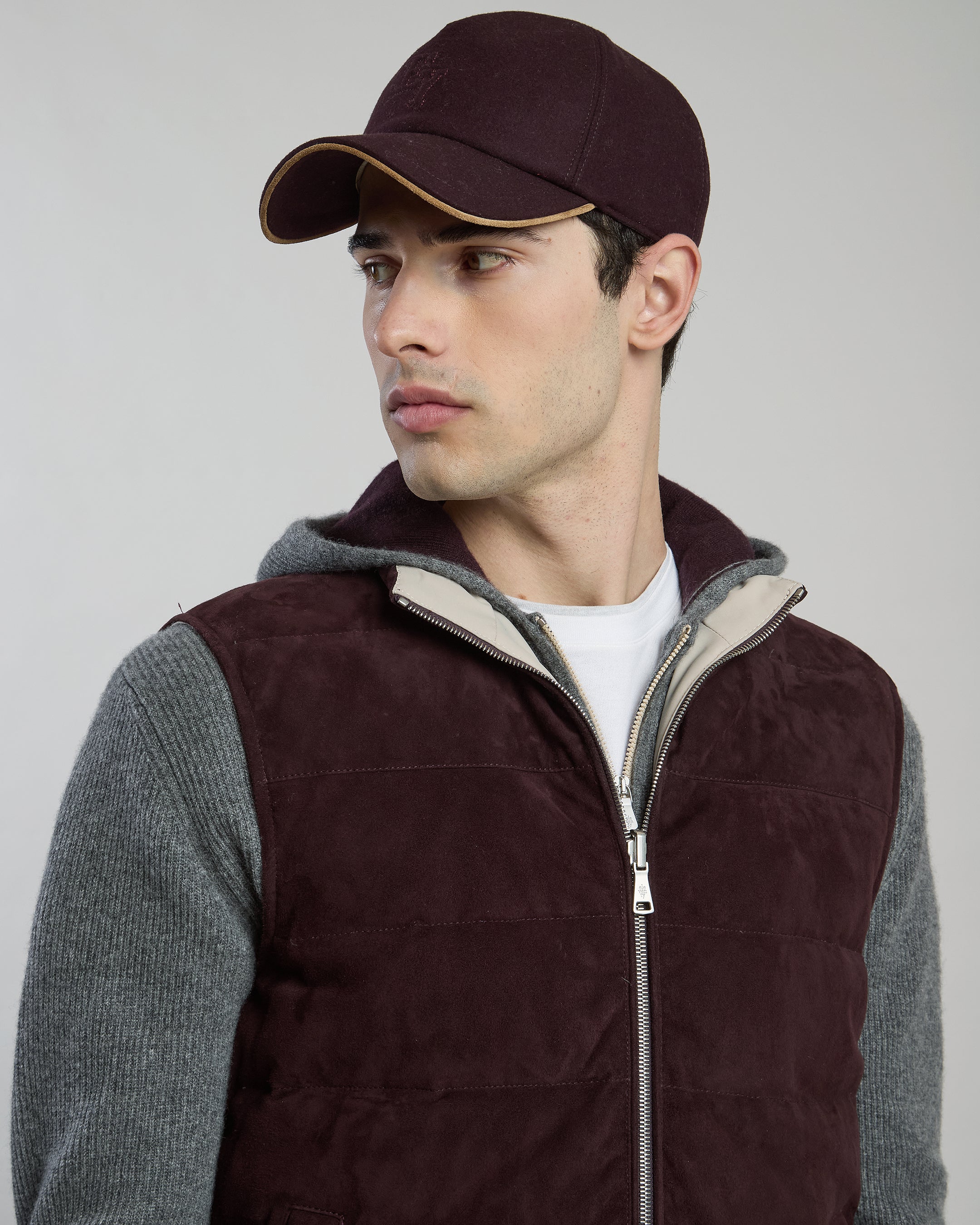 GILET REVERSIBILE SUEDE E NYLON