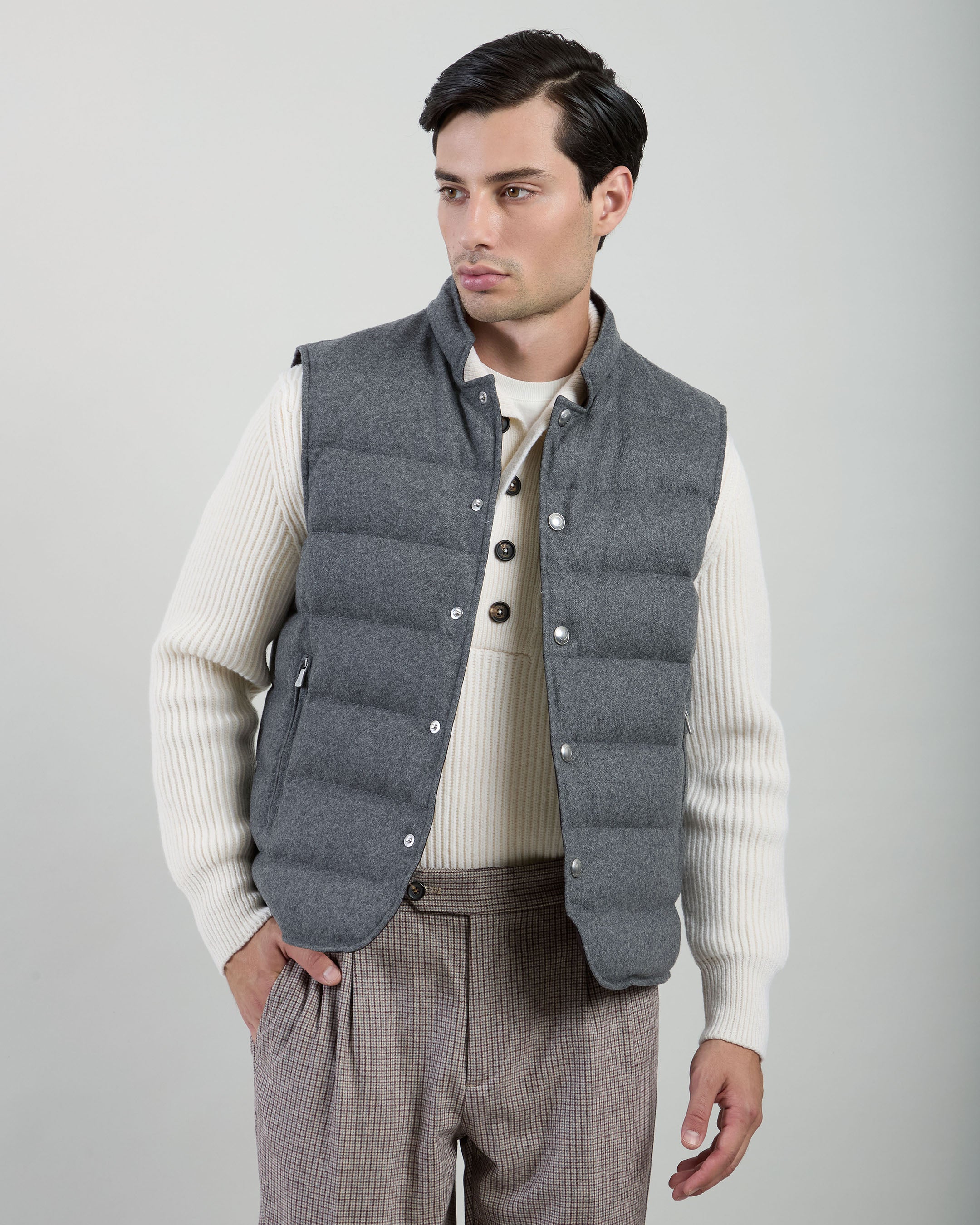 GILET CASHMERE E TESSUTO TECNICO - 6