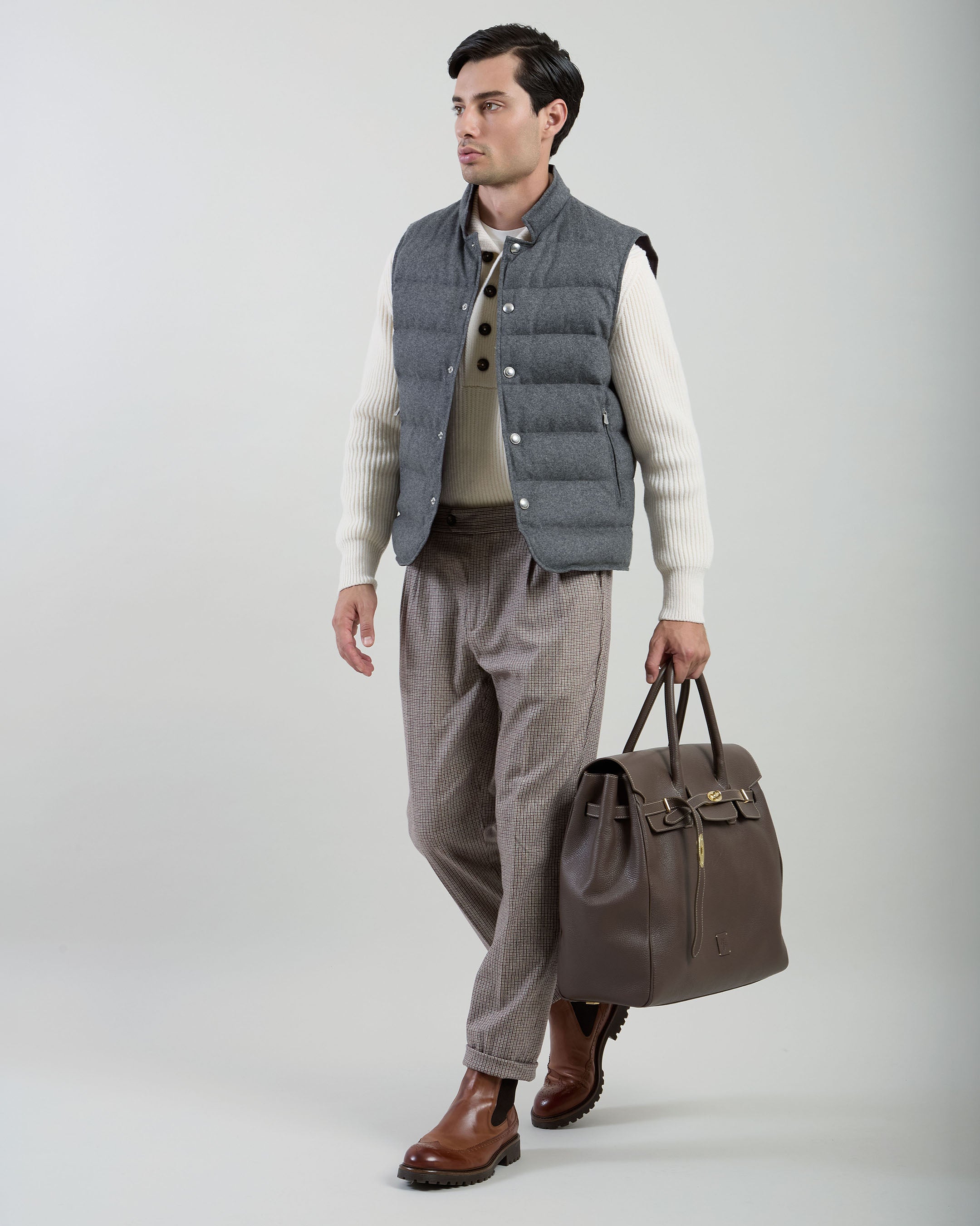 GILET CASHMERE E TESSUTO TECNICO