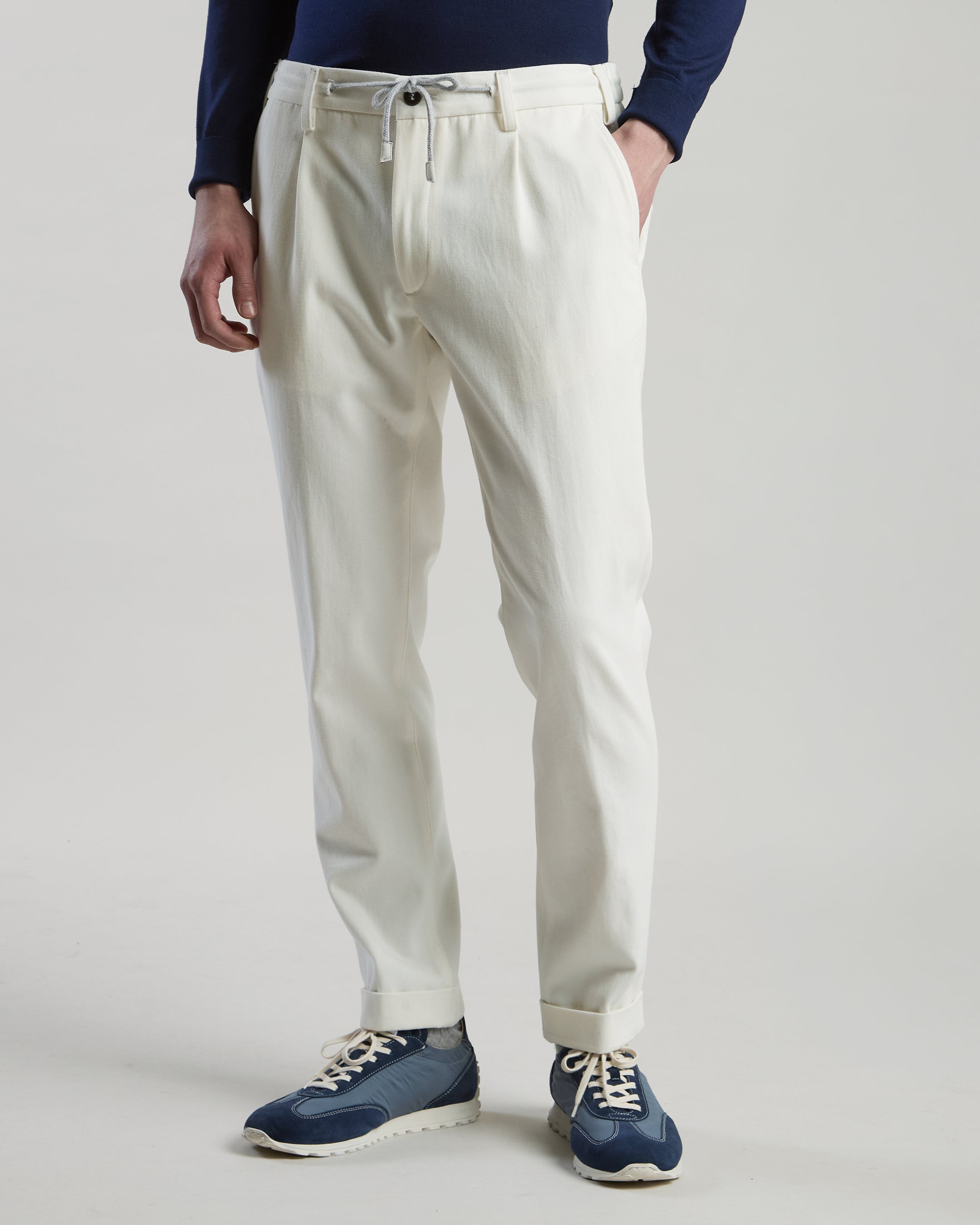 COTTON CASHMERE TROUSERS - 1