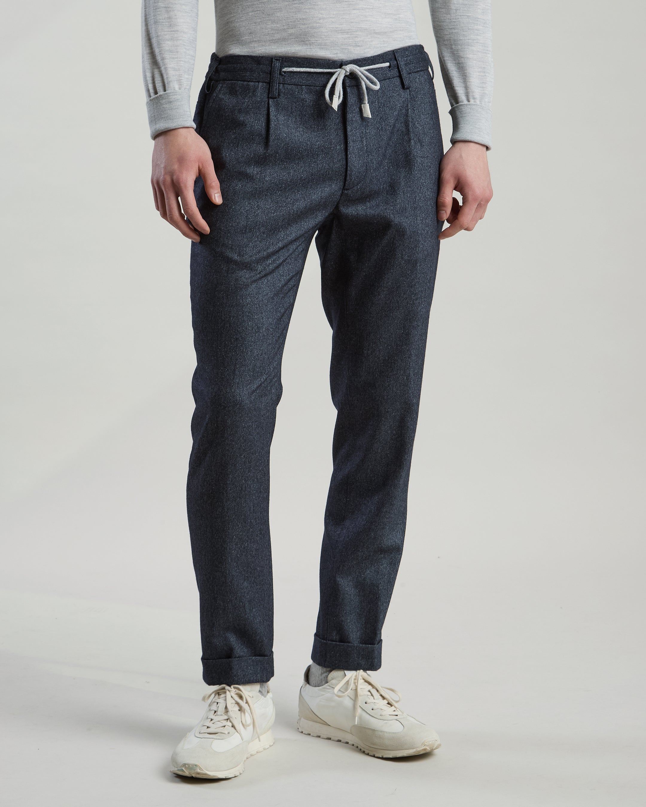 WOOL SILK CASHMERE TROUSERS - 1