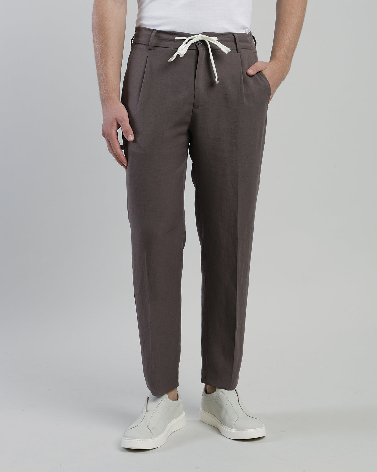 LYOCELL AND LINEN TROUSERS