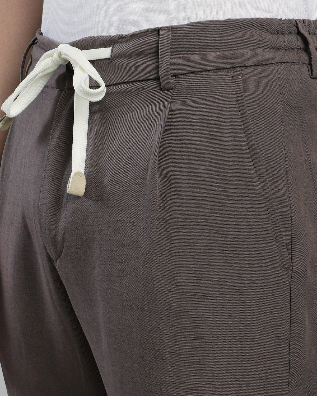 LYOCELL AND LINEN TROUSERS