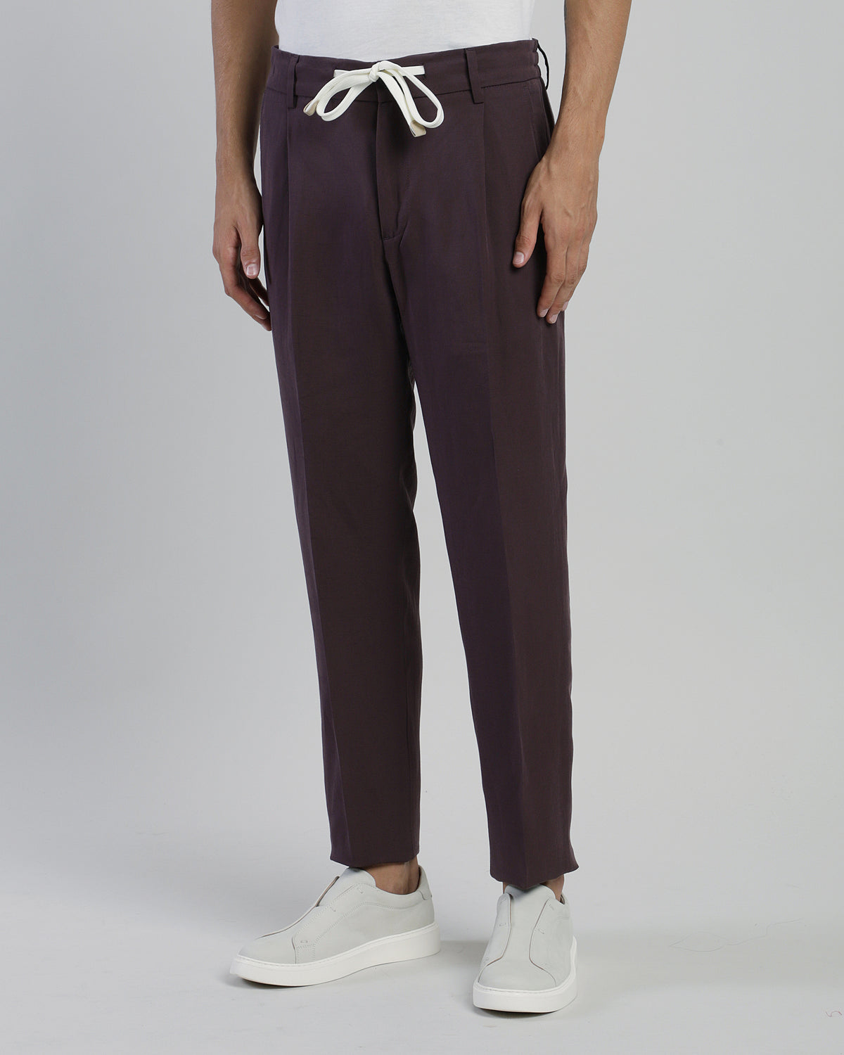 LYOCELL AND LINEN TROUSERS