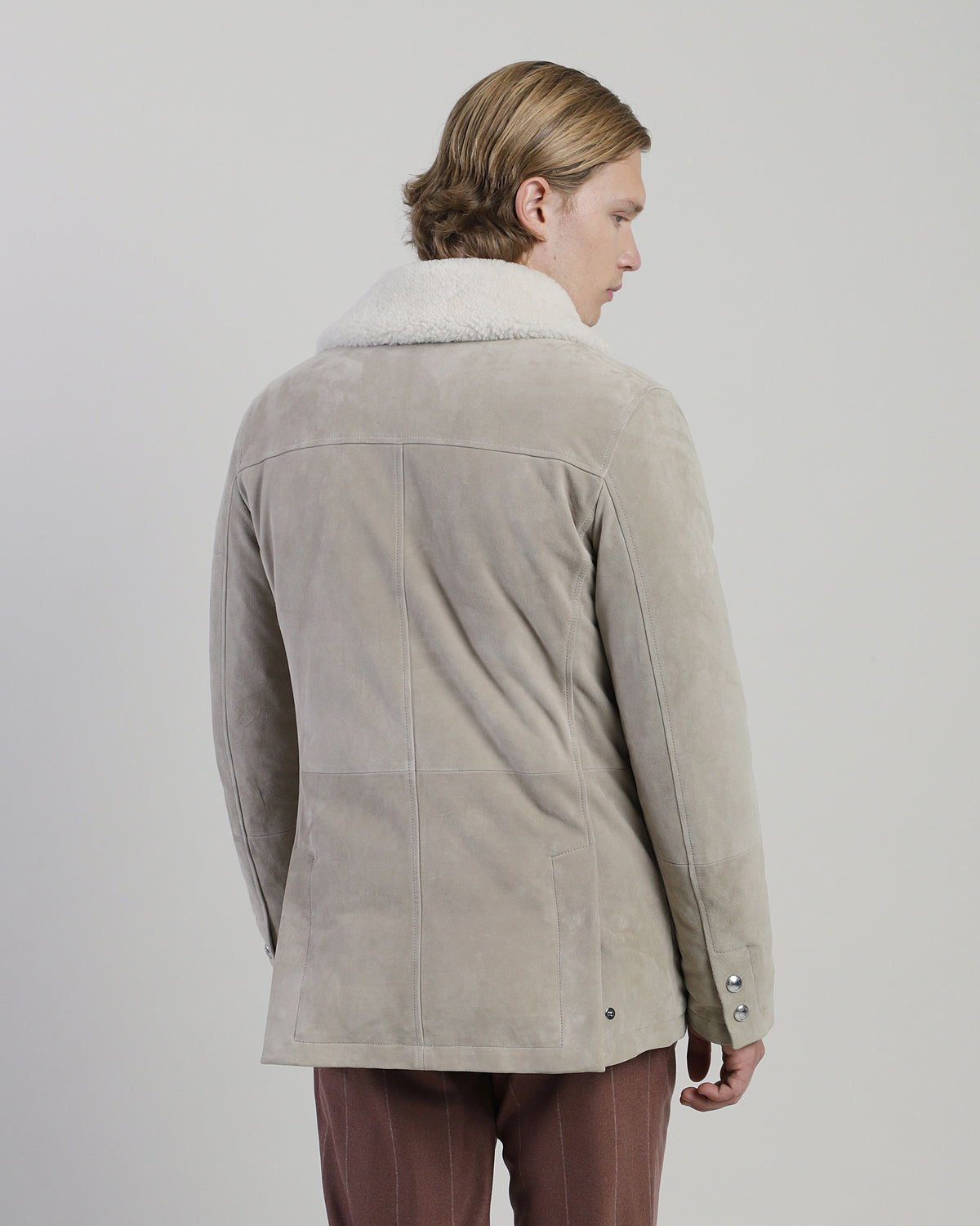 SUEDE AND CURLY SHEEPSKIN PARKA