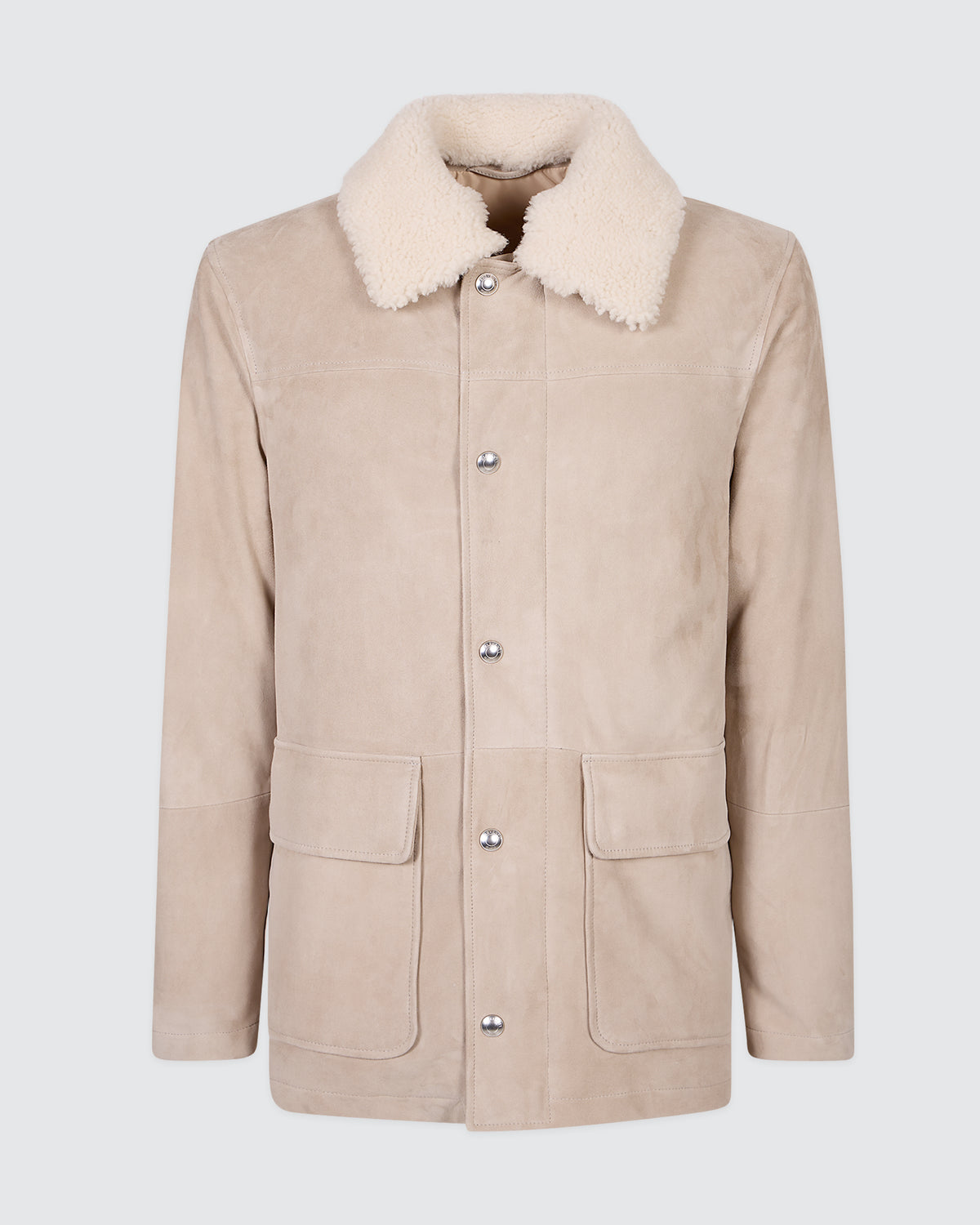 SUEDE AND CURLY SHEEPSKIN PARKA