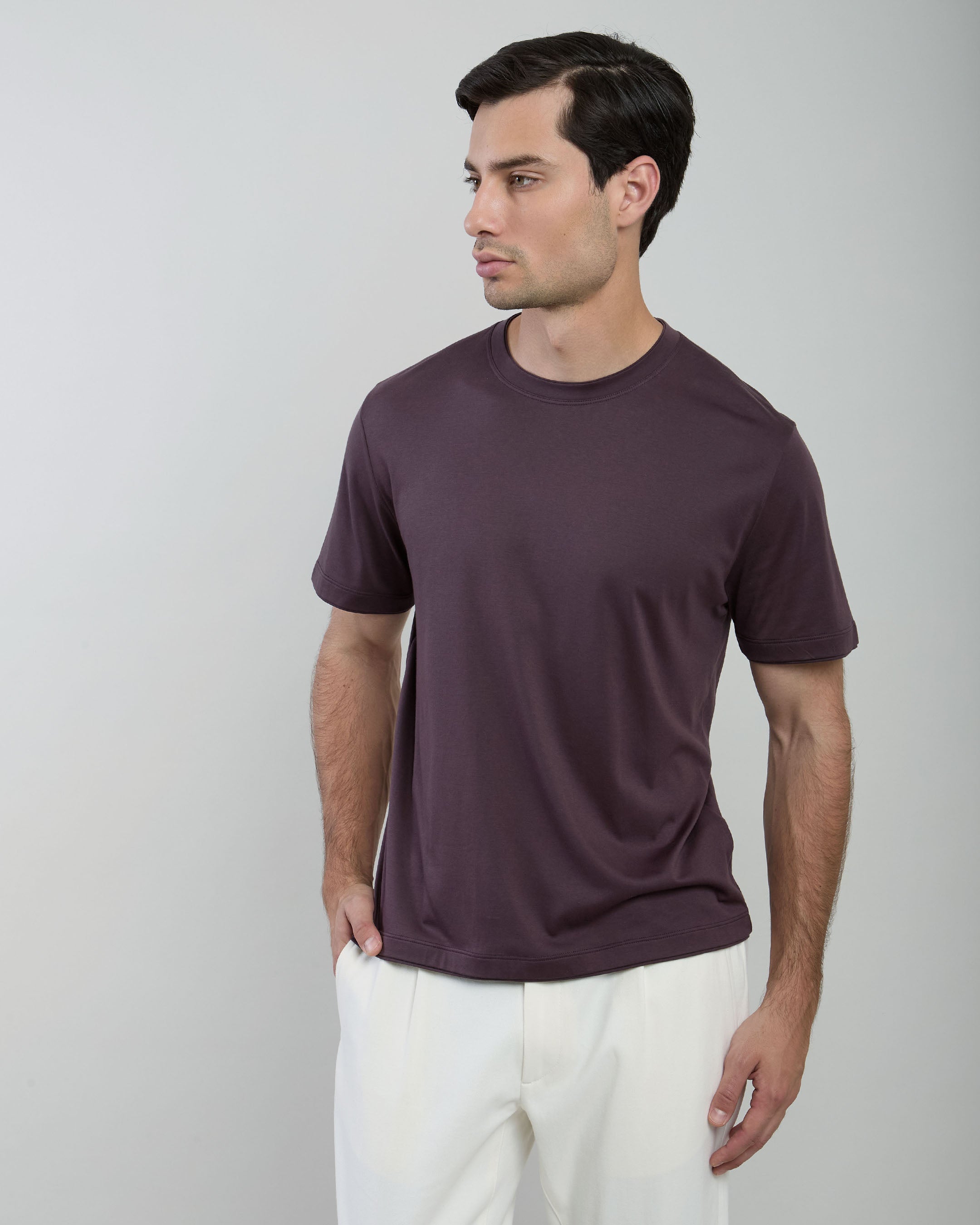 T-SHIRT GIROCOLLO MODAL COTONE - 1