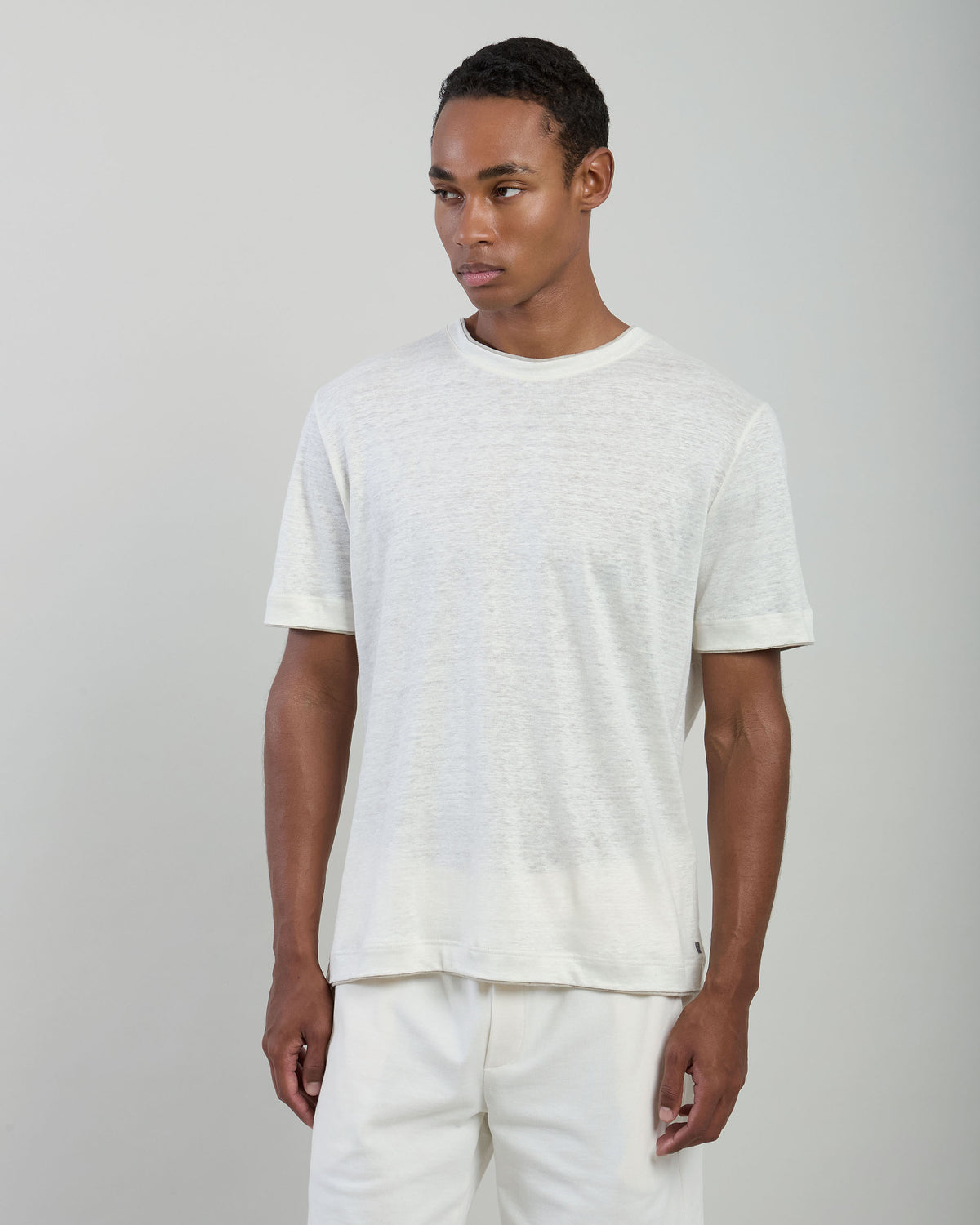 T-SHIRT GIROCOLLO LINO - 1