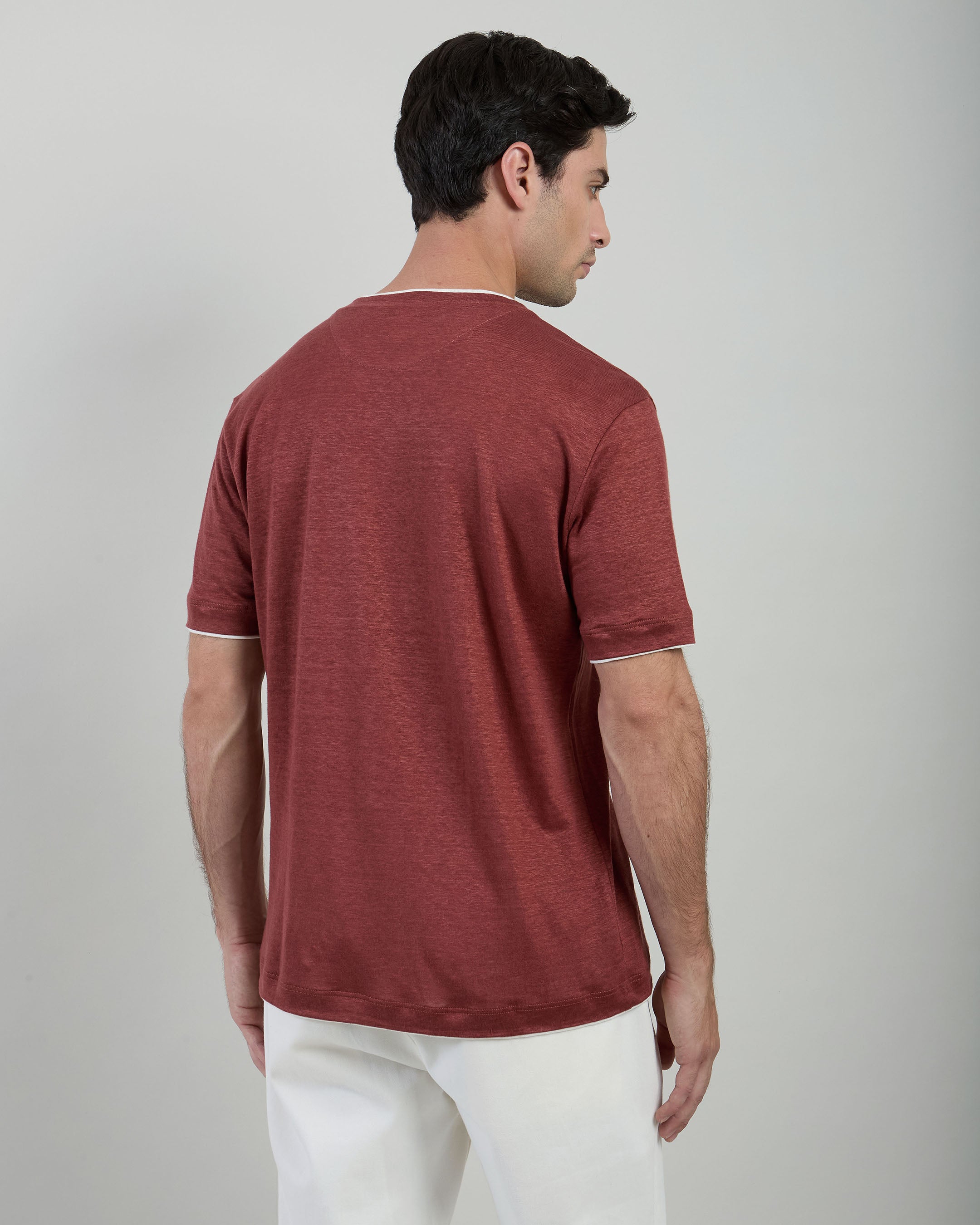 T-SHIRT GIROCOLLO LINO