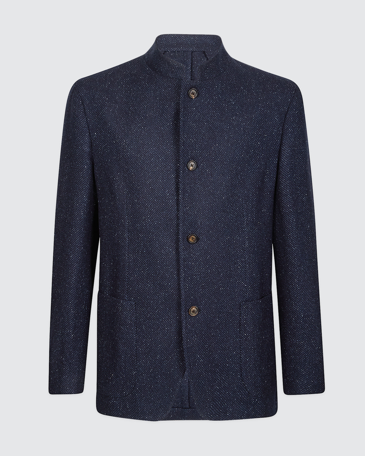 BUTTONED SILK CASHMERE SINGLE-BREASTED JACKET