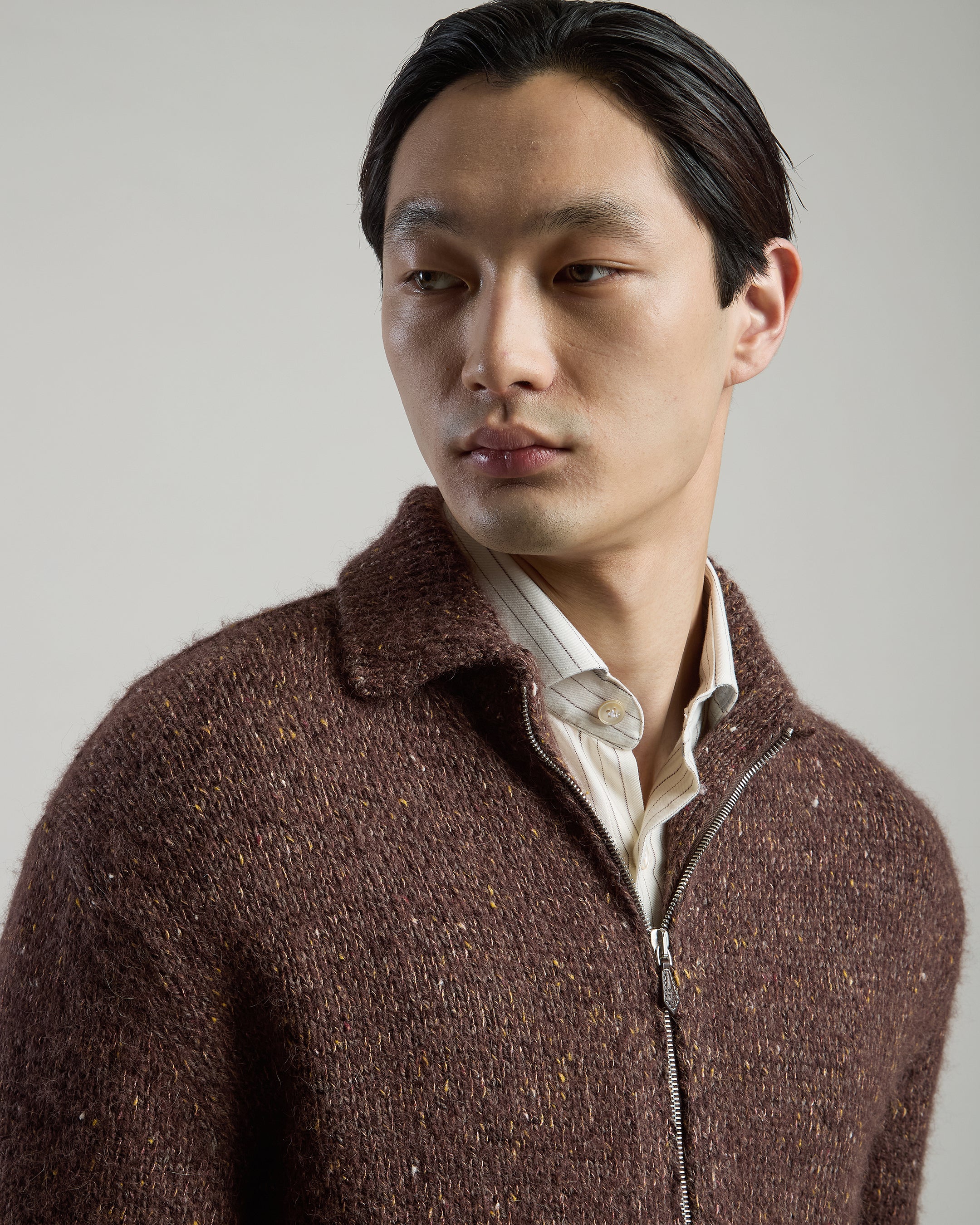 MAGLIA FULL ZIP LANA ALPACA SETA - 3