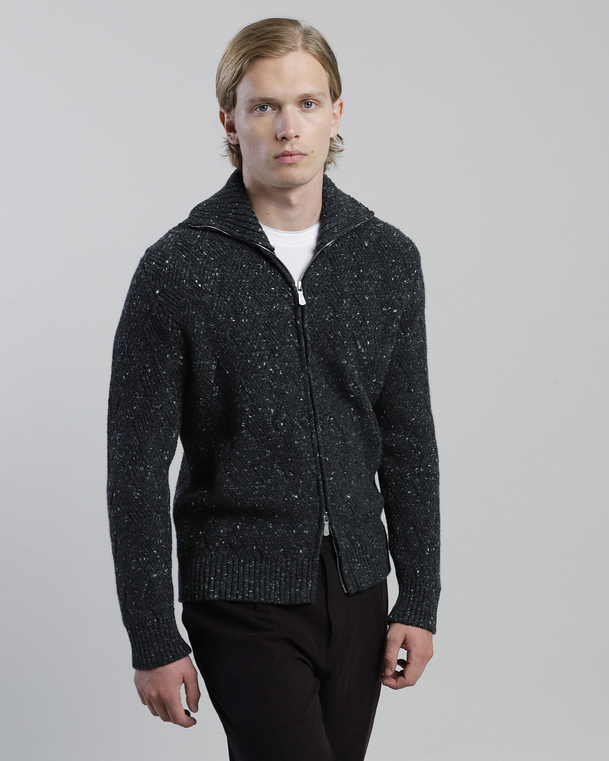 MAGLIA FULL ZIP LANA CASHMERE