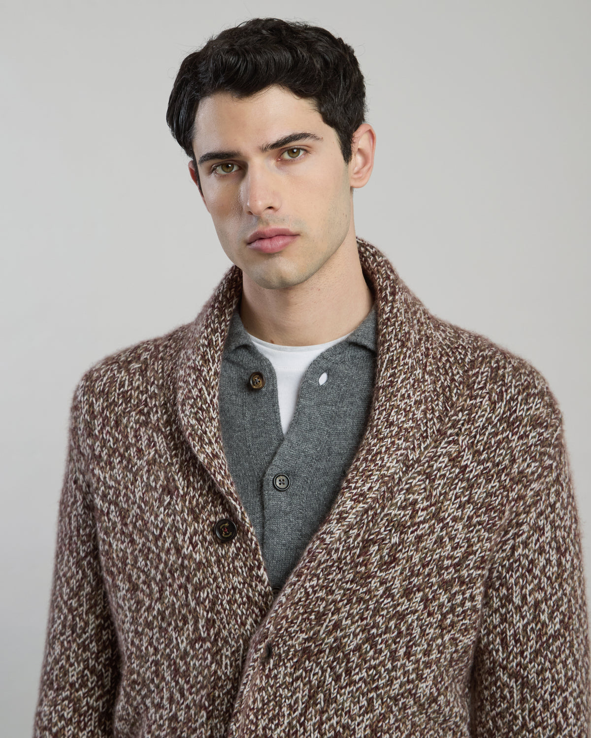 CARDIGAN CASHMERE MOULINE' - 3