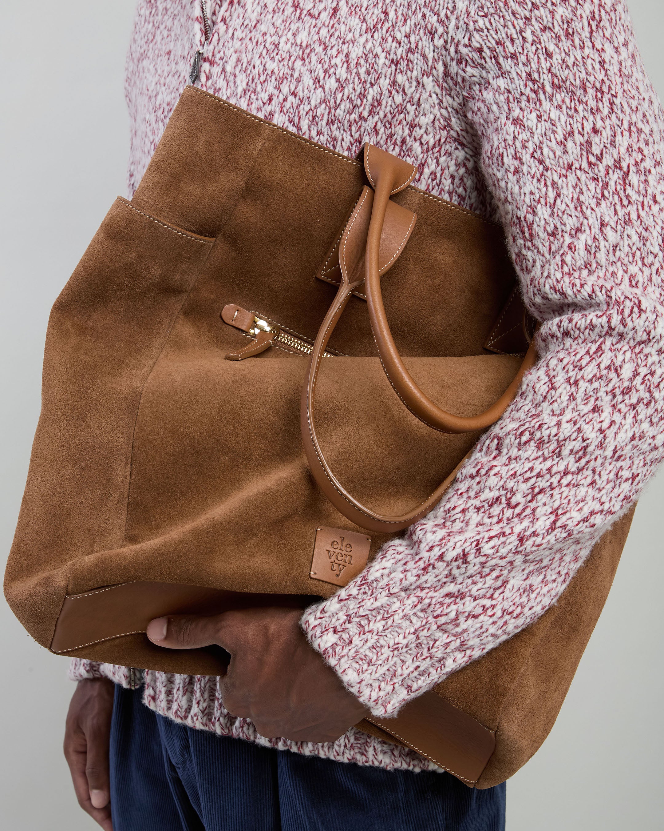 BORSA PELLE SCAMOSCIATA E VITELLO PIENO FIORE