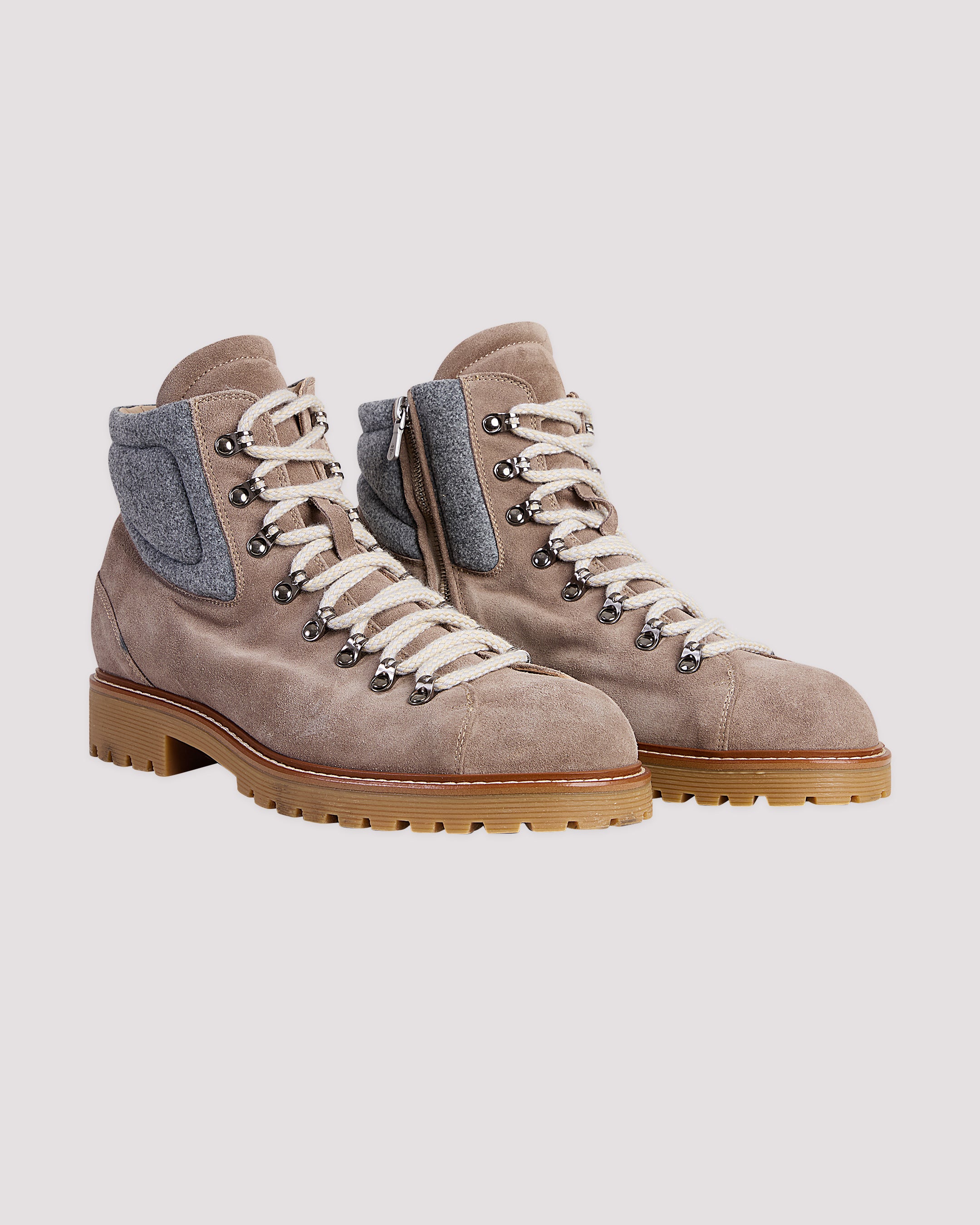 SUEDE CALFSKIN AND FLANNEL SHOE