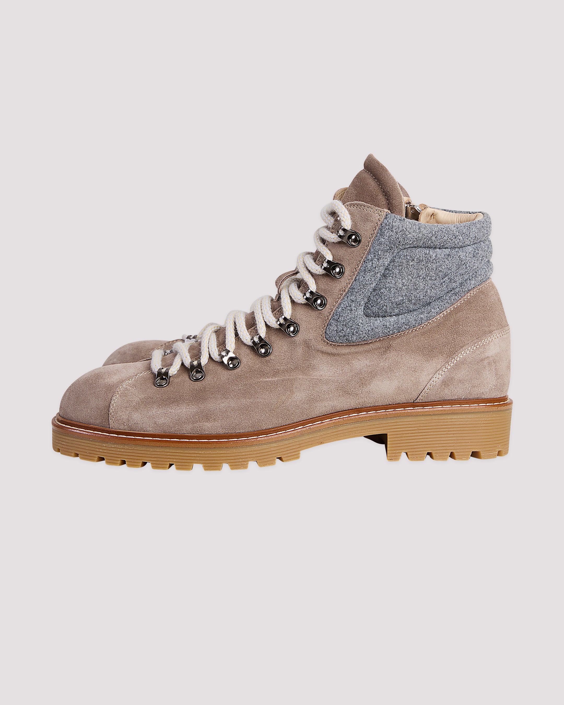 SCARPA PELLE VITELLO SCAMOSCIATA E FLANELLA