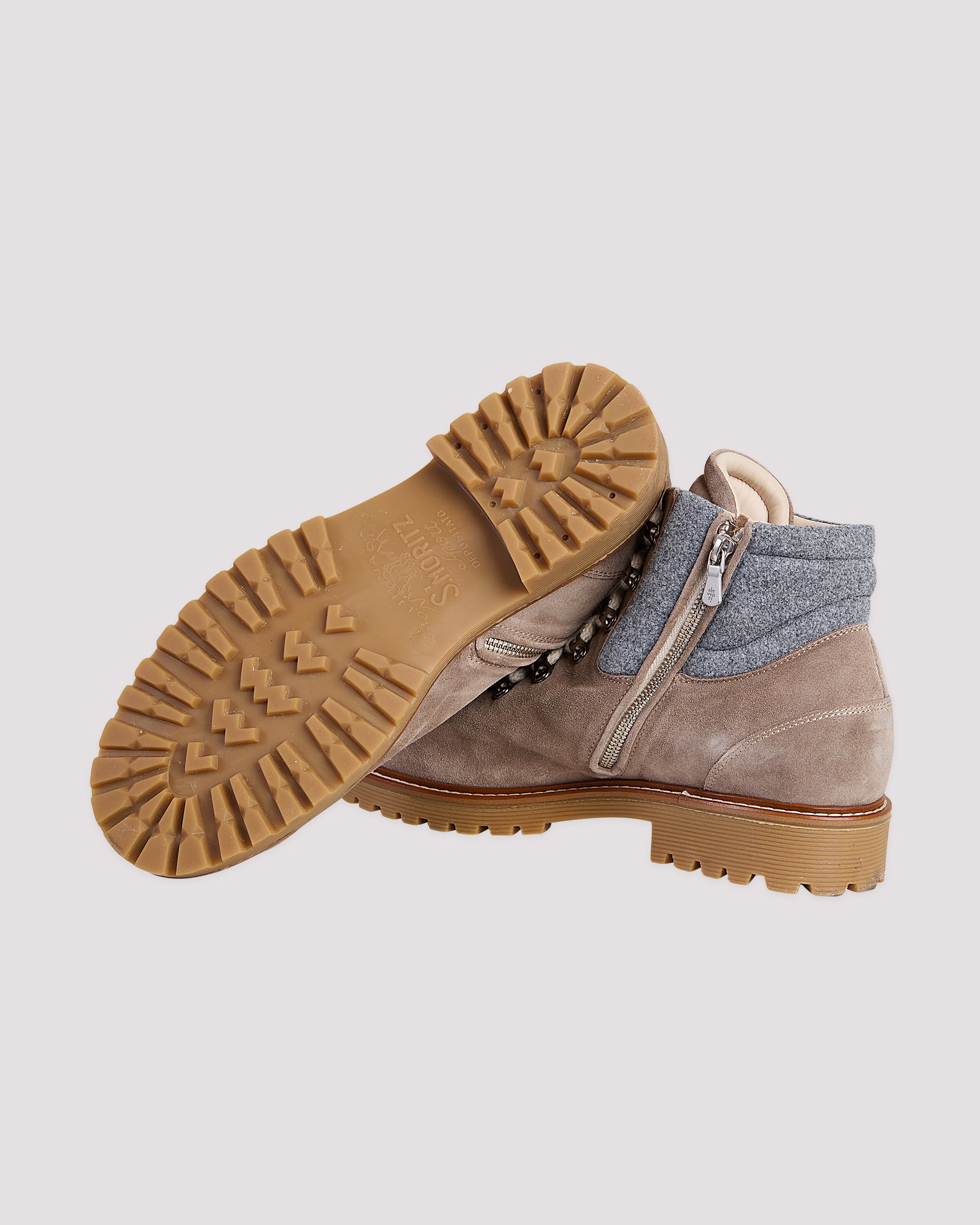 SCARPA PELLE VITELLO SCAMOSCIATA E FLANELLA - 6
