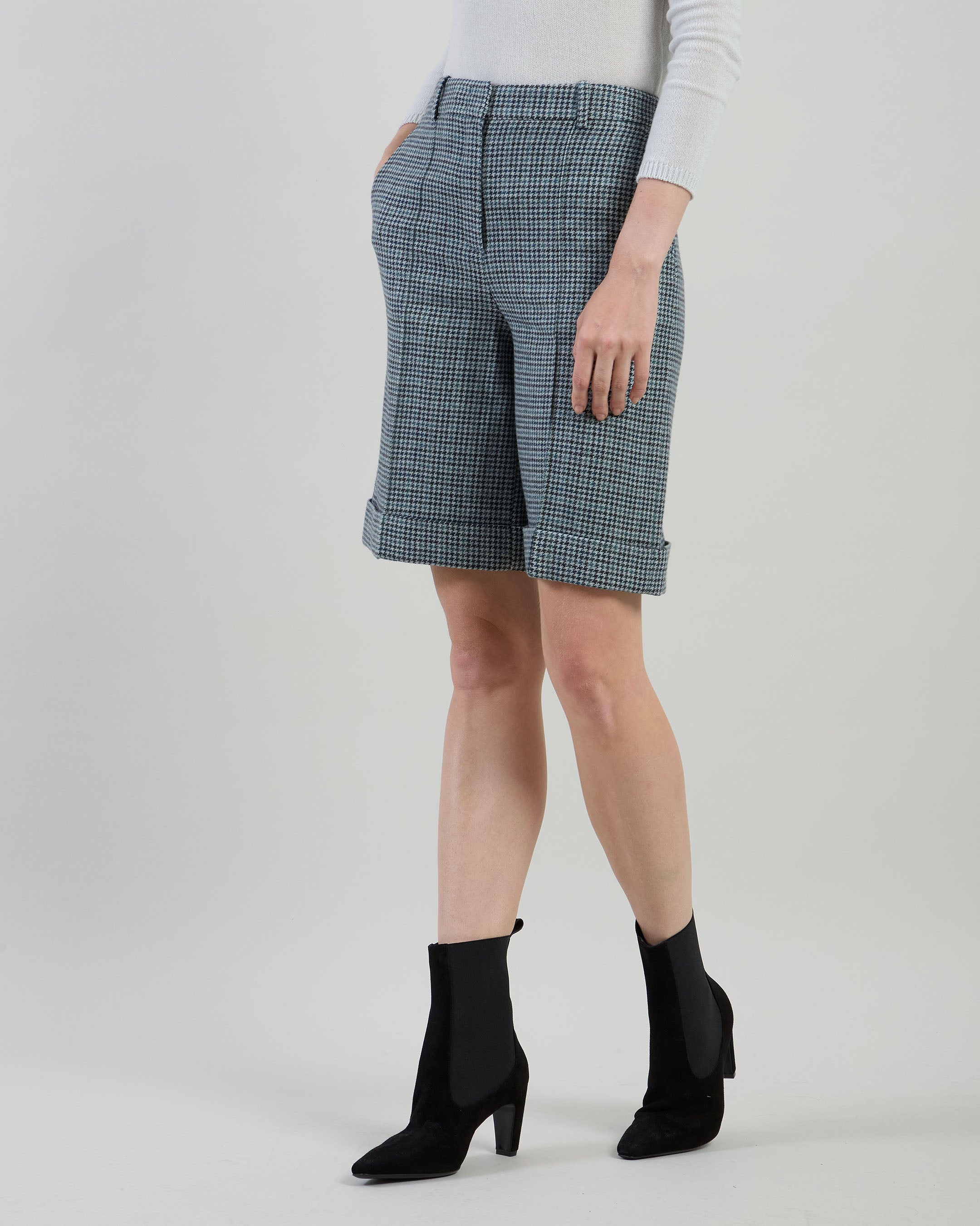 BERMUDA LANA CASHMERE PIED DE POULE