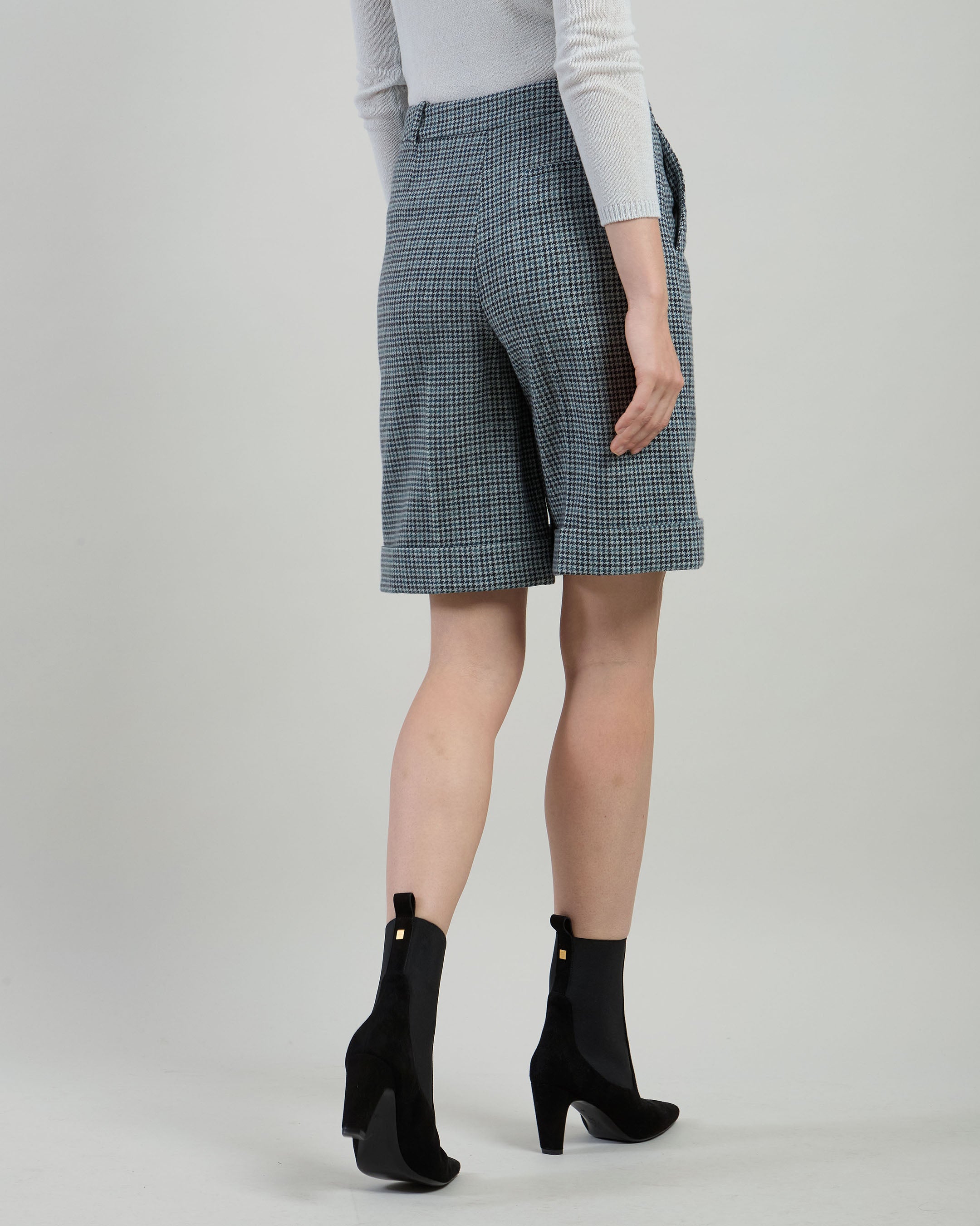BERMUDA LANA CASHMERE PIED DE POULE