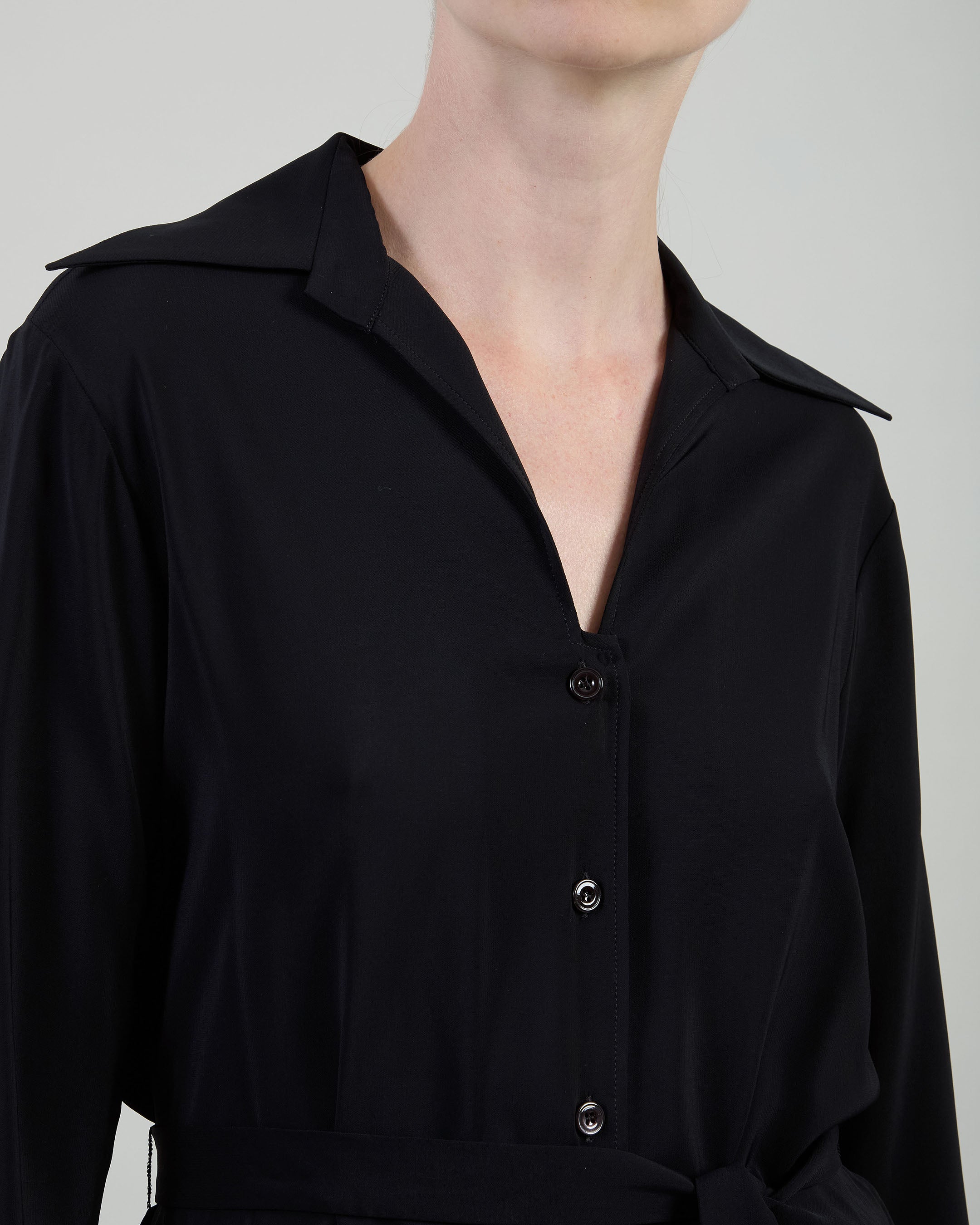 CAMICIA CON FUSCIACCA VISCOSA STRETCH UNITA - 4