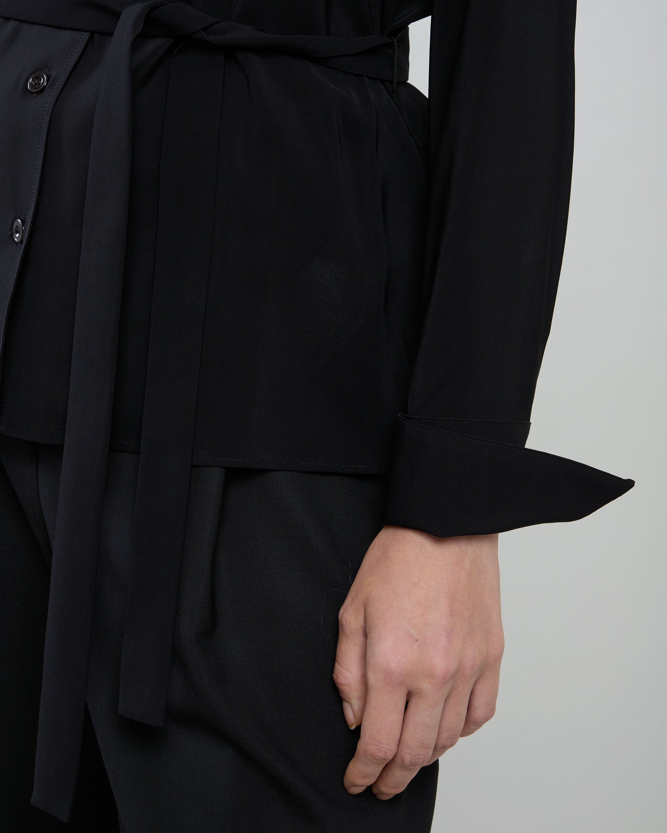CAMICIA CON FUSCIACCA VISCOSA STRETCH UNITA - 5