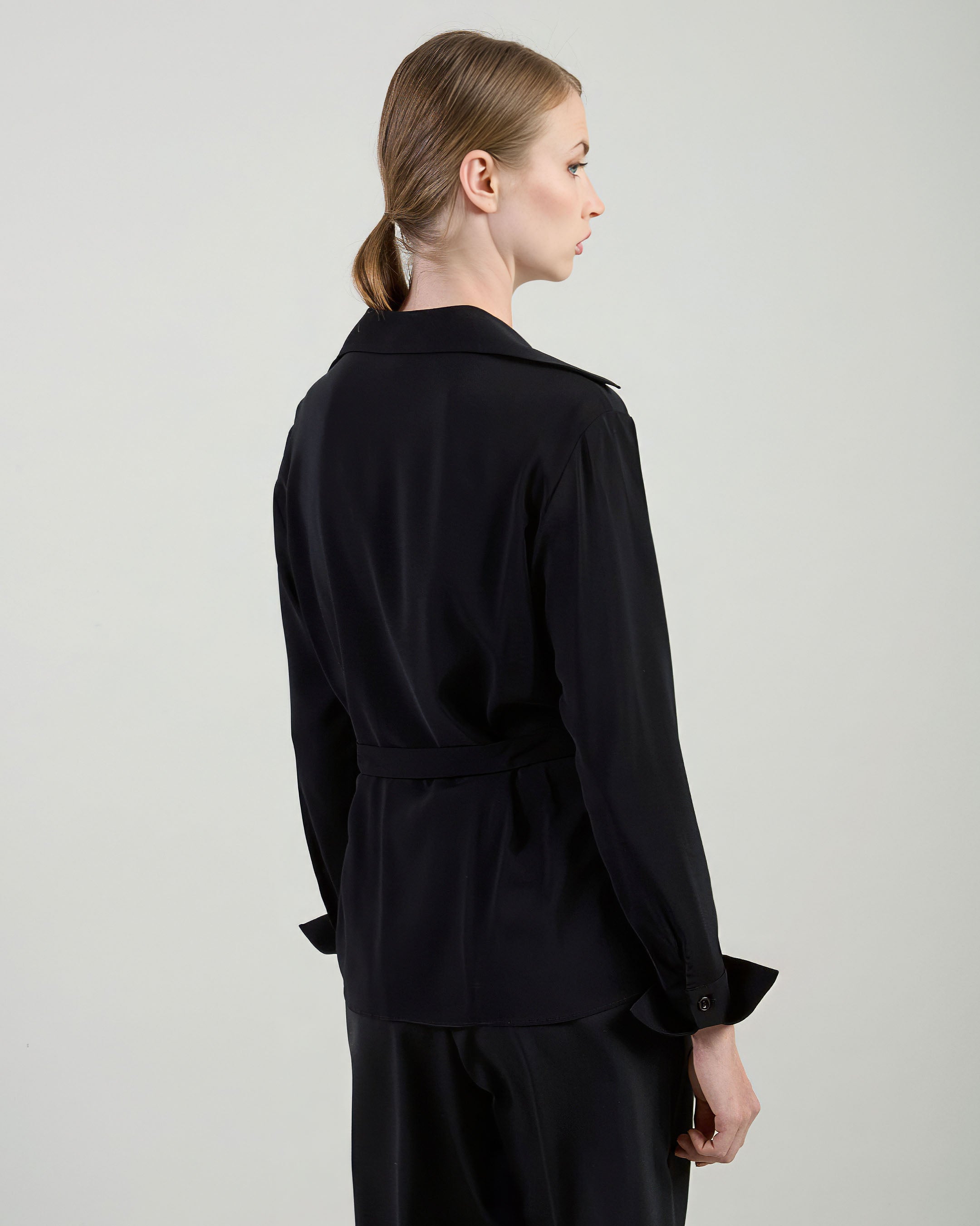 CAMICIA CON FUSCIACCA VISCOSA STRETCH UNITA - 2
