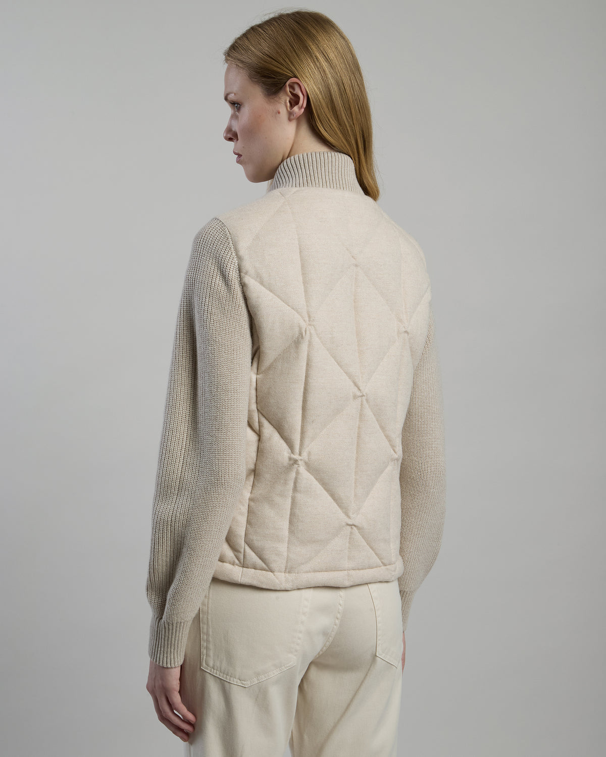GIUBBINO LANA CASHMERE CON PARTI IN MAGLIA